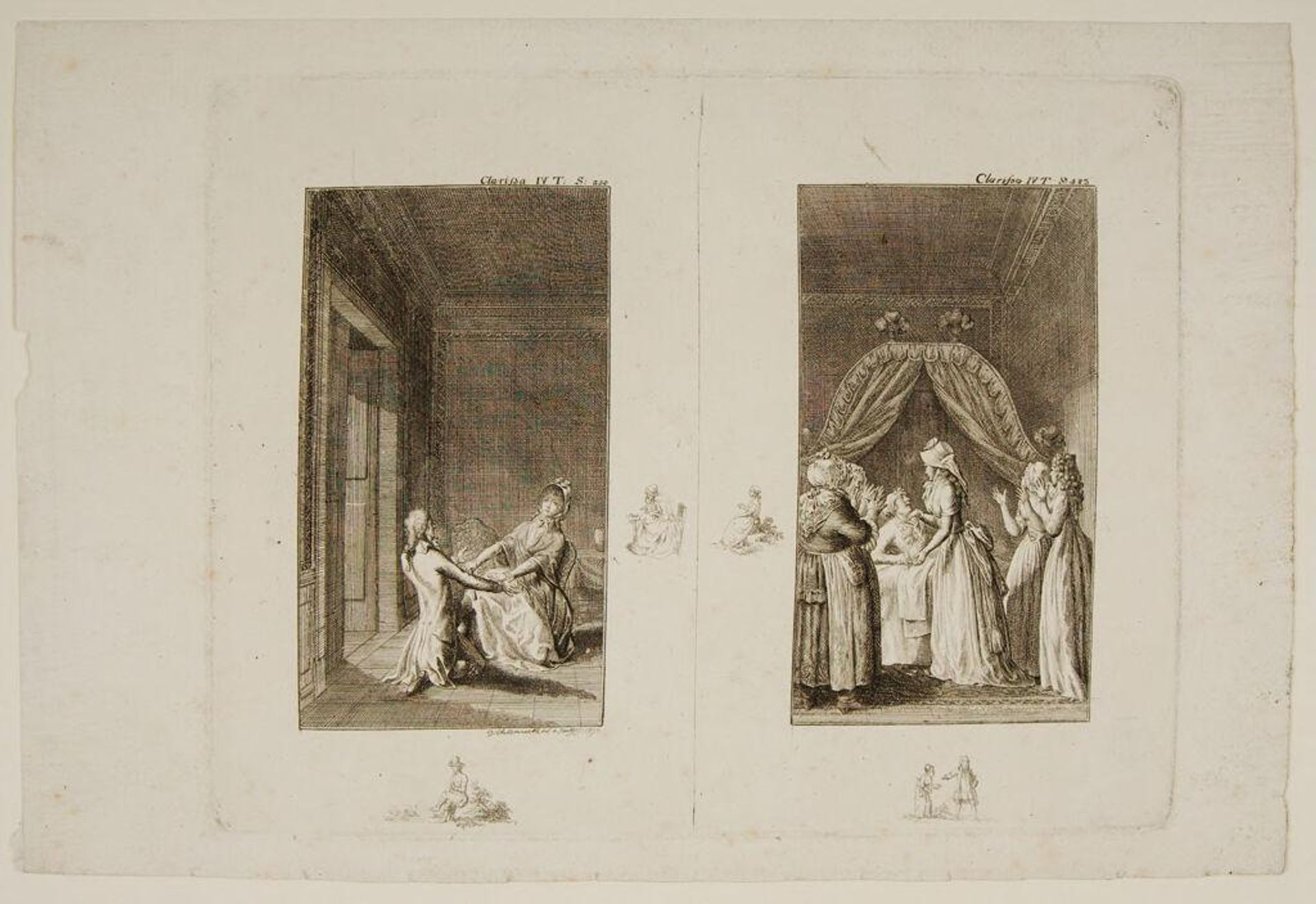 Two Scenes from "Clarissa" by Daniel Nikolaus Chodowiecki