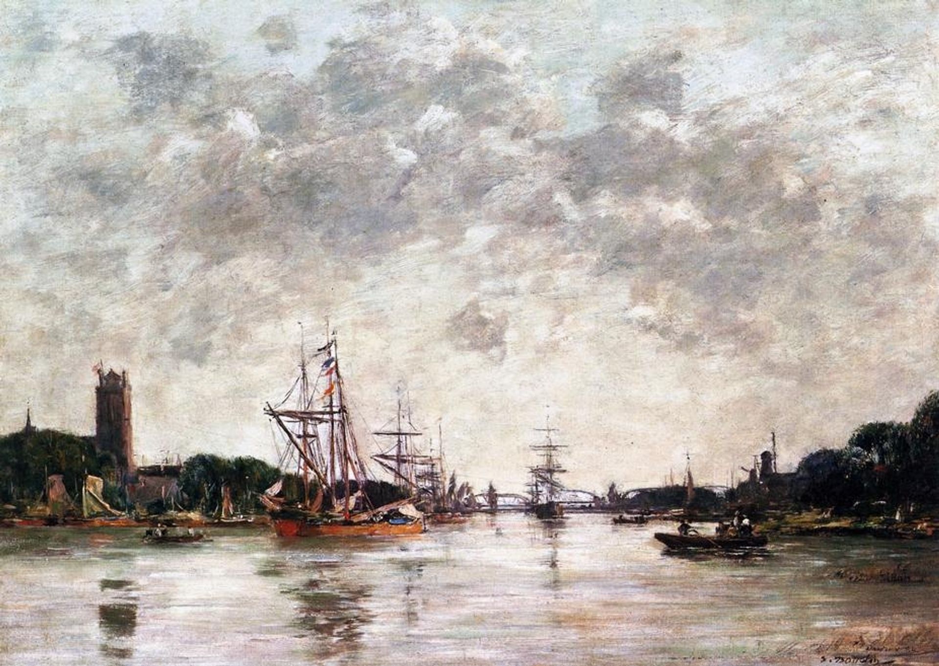 Dordrecht, La Meuse, View of Swandrecht by Eugène Boudin