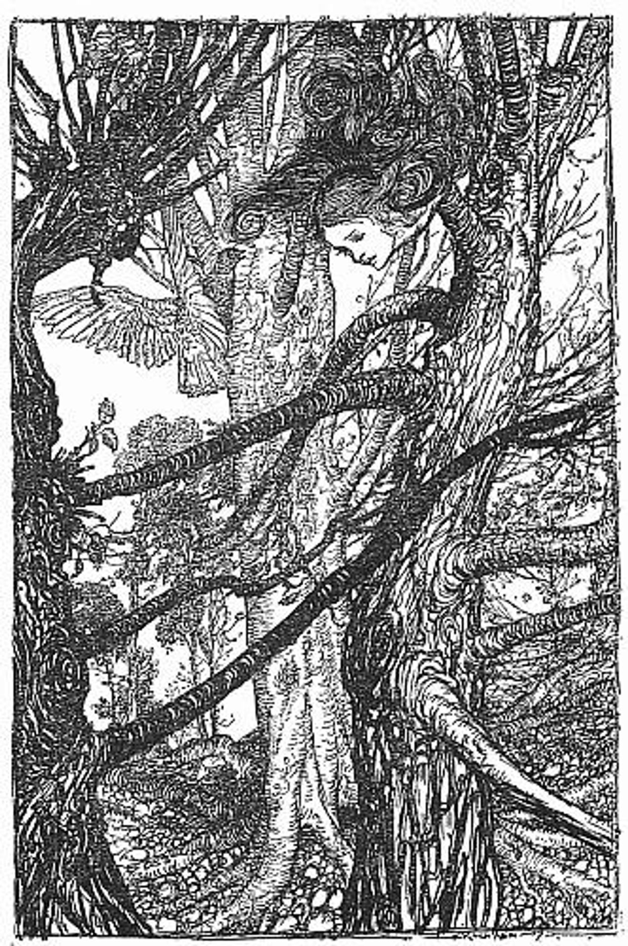 Alice and Pigeon by Arthur Rackham