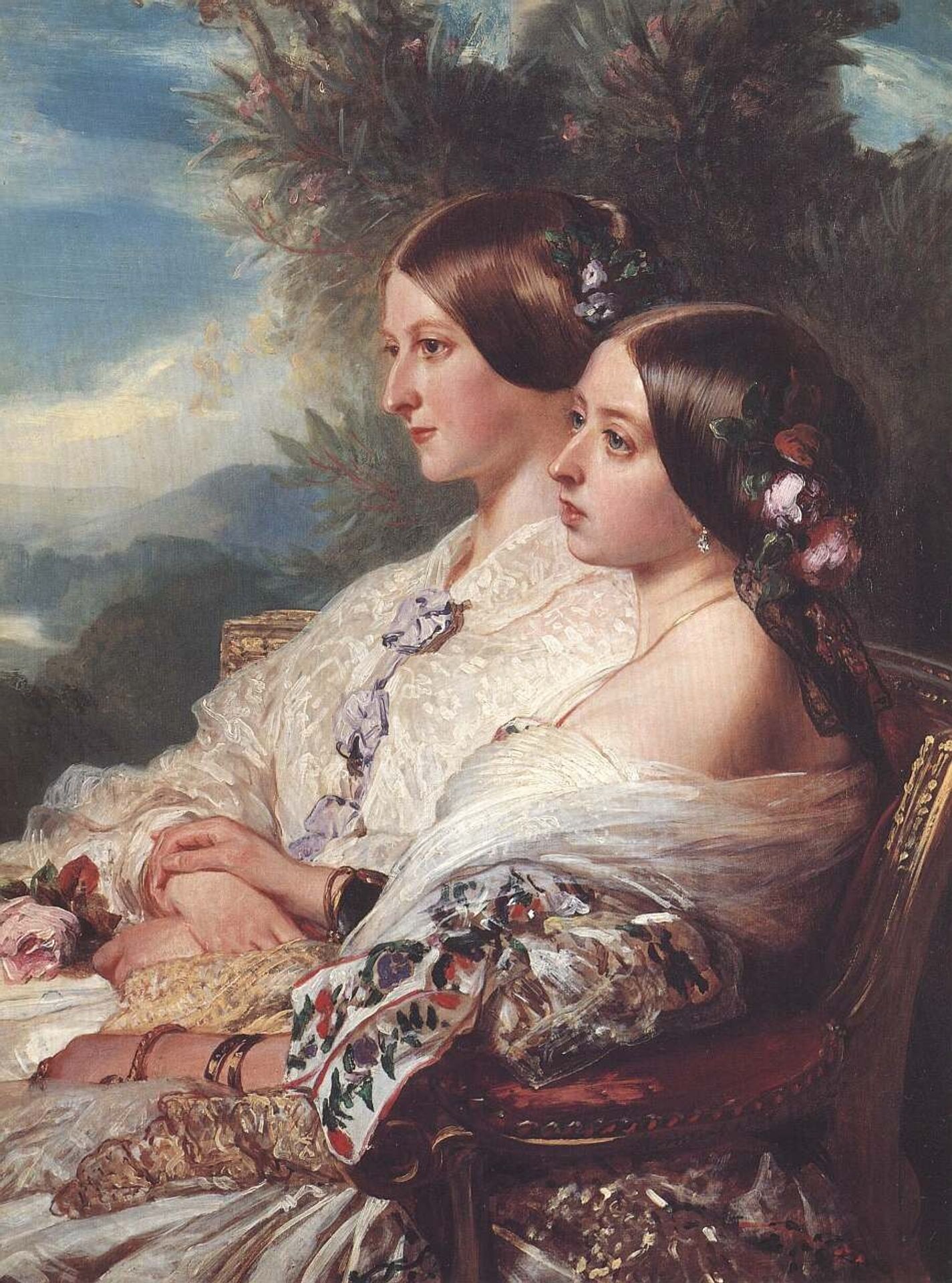 The Cousins: Queen Victoria and Victoire, Duchesse de Nemours by Franz Xaver Winterhalter