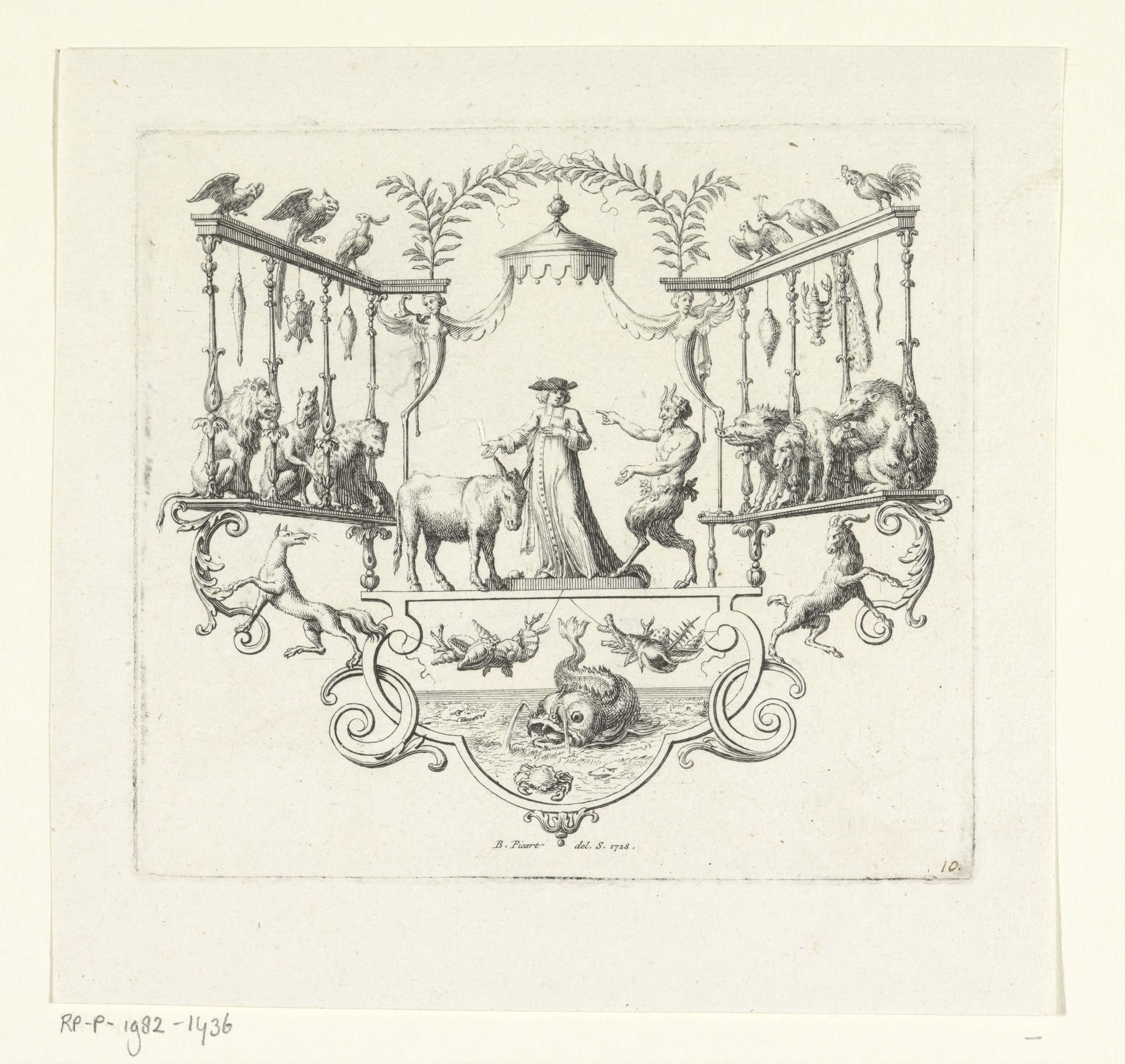Sater, geleerde en een ezel by Bernard Picart