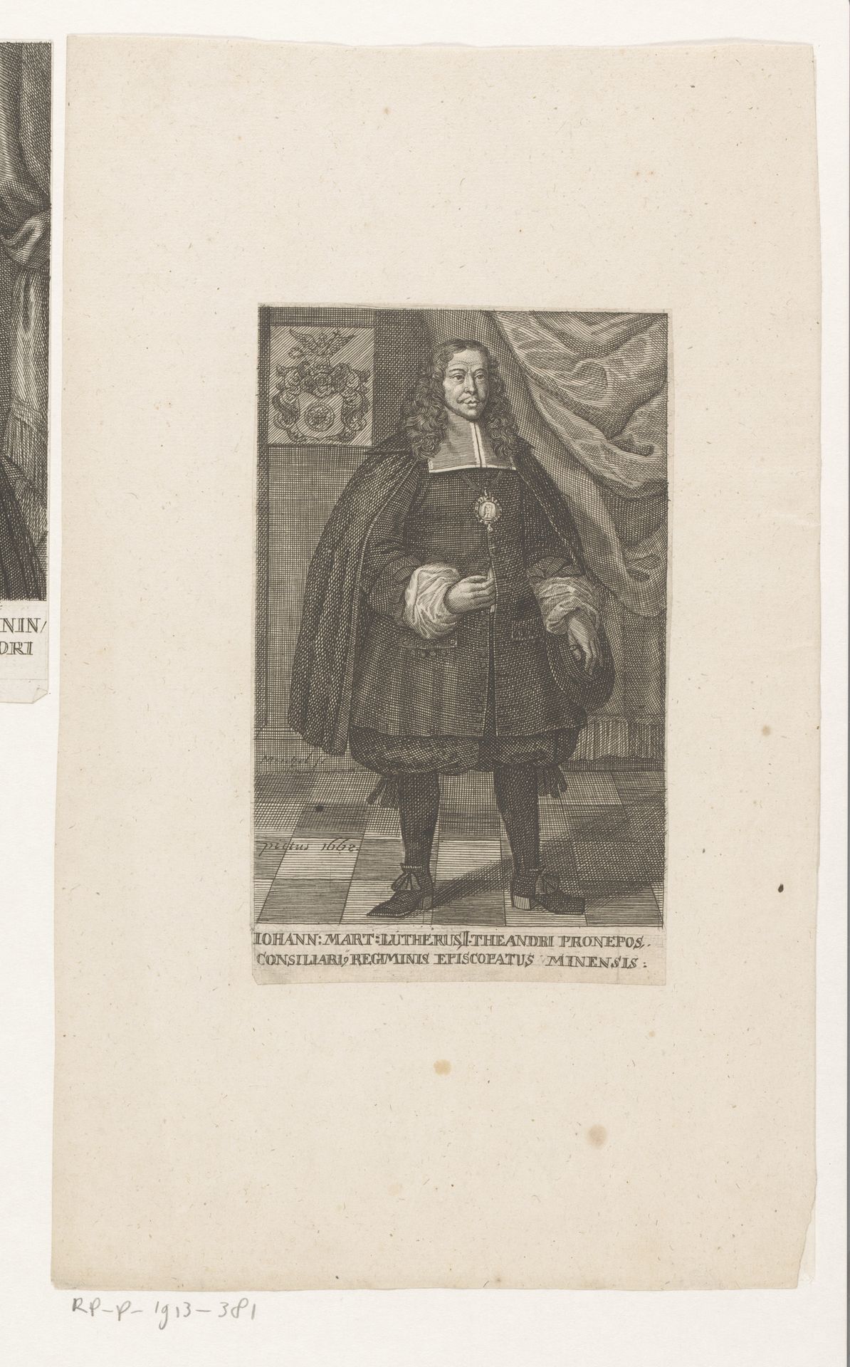 Portret van Johann Martin Luther (I) by Johann Georg Mentzel