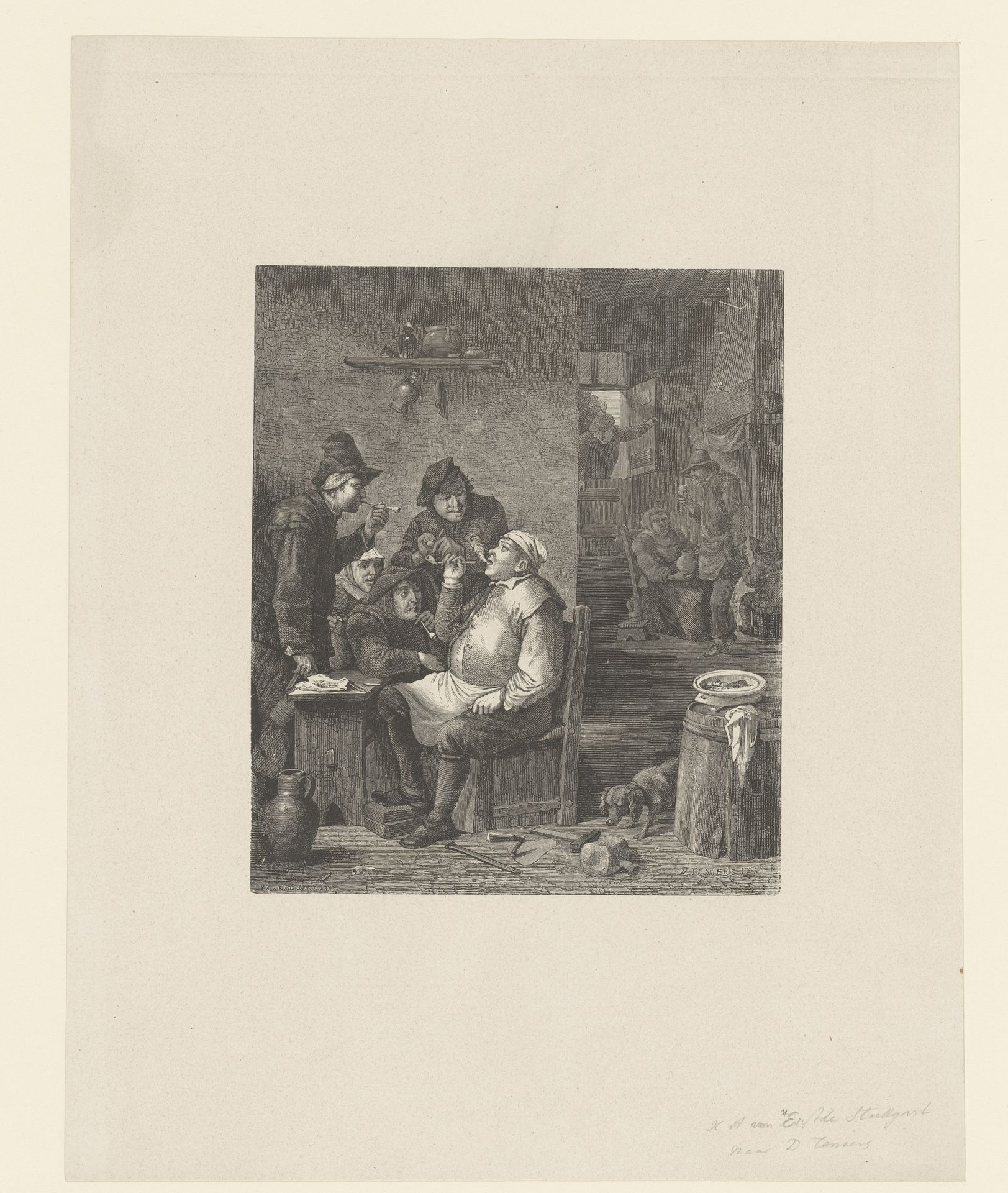 Mannen roken in een herberg by Eduard Ade