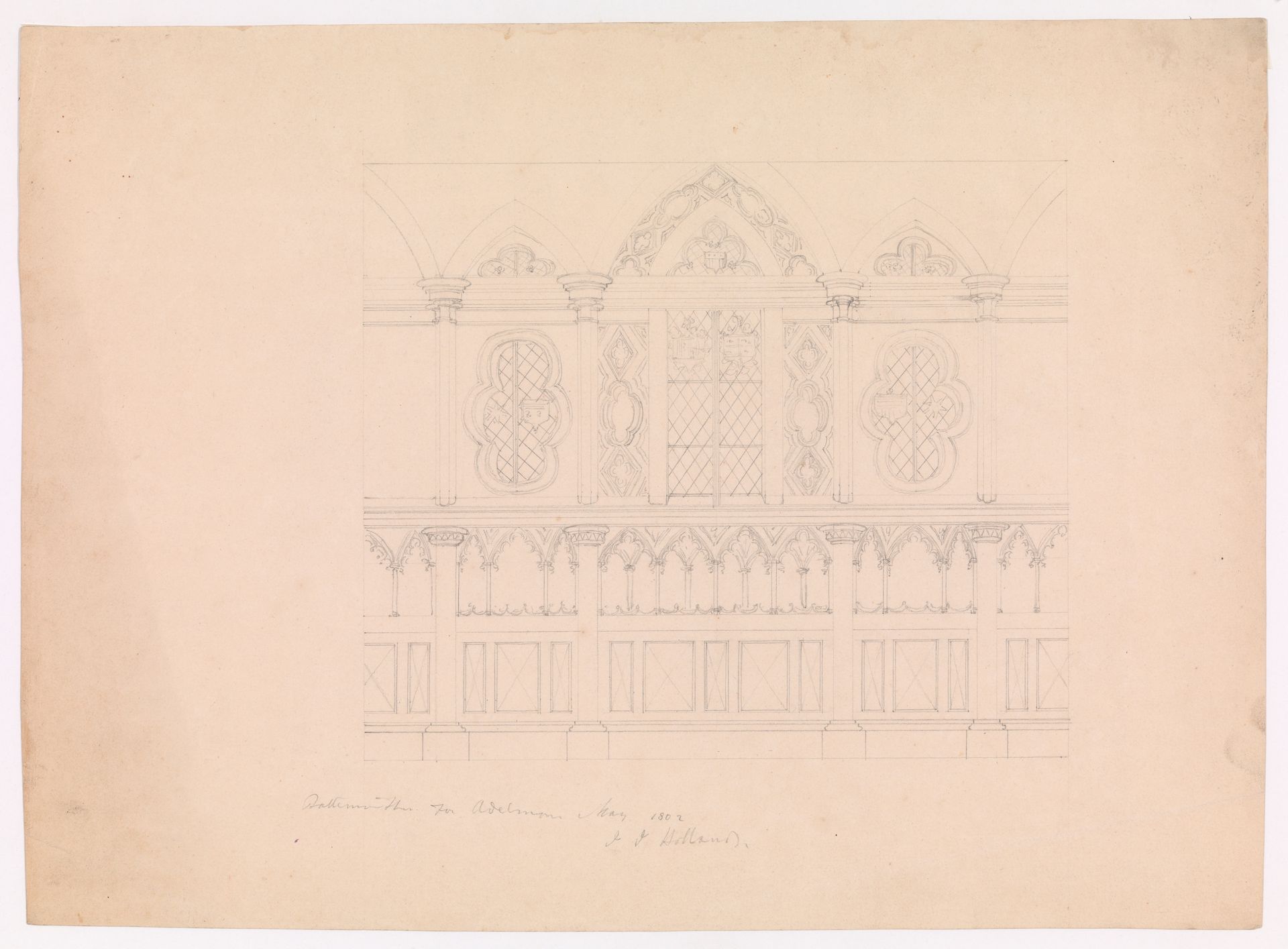 Design for a Side Chapel in the Gothic Style, for Adelmorn the Outlaw by John Joseph Holland