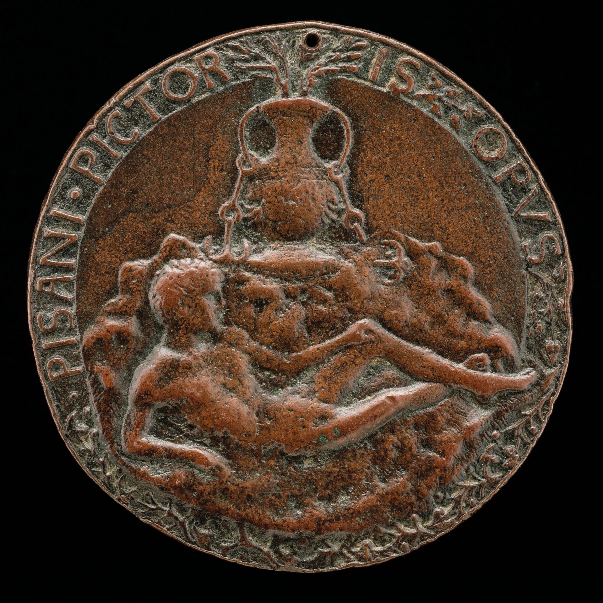 Nude Youth Lying before a Rock [reverse] by Pisanello