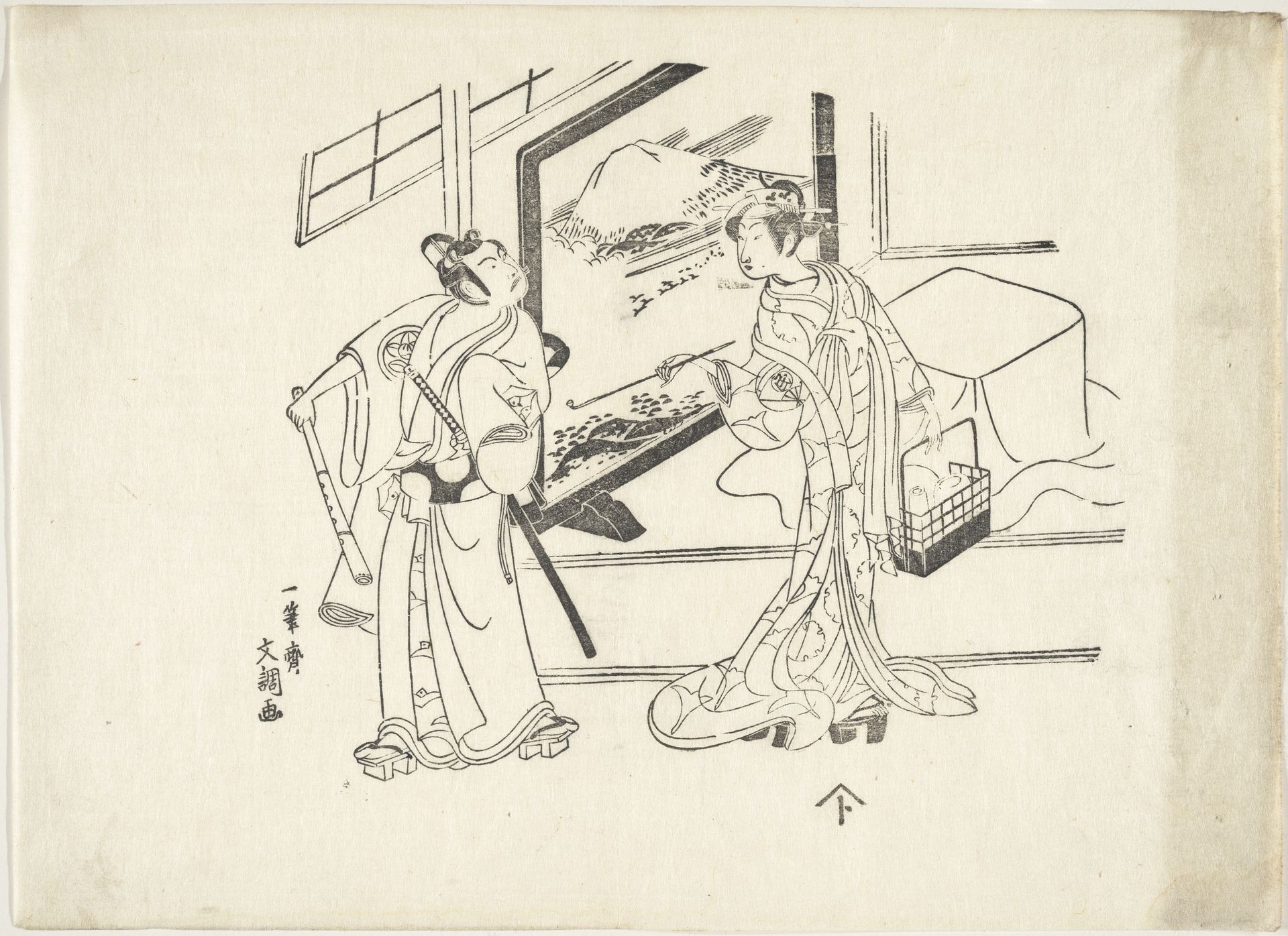 The Actors by Ippitsusai Bunchō  一筆齊文調