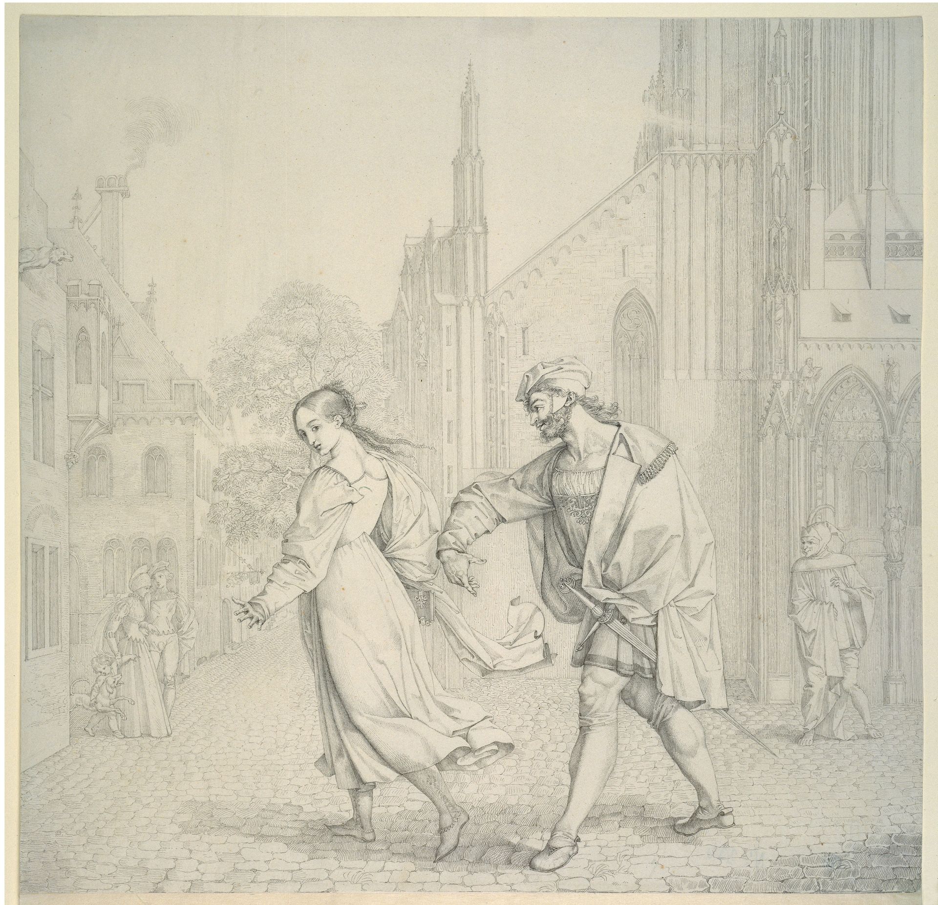 Scene upon Leaving the Church by Peter Cornelius