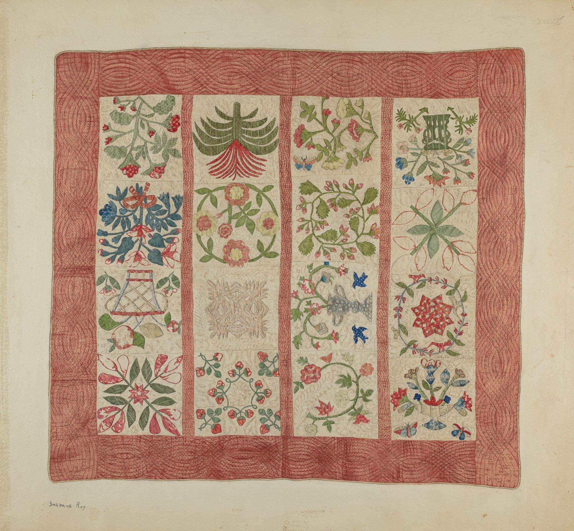 Appliqued Bedspread by Suzanne Roy