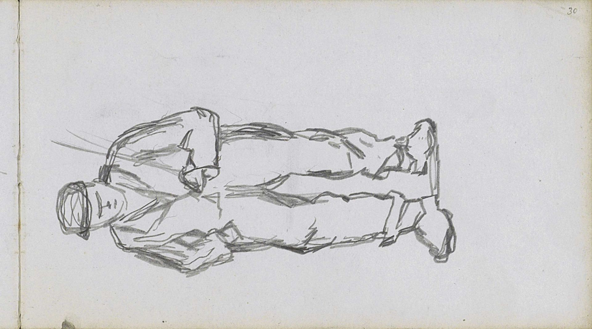 Lopende man op klompen by Johan Hendrik Weissenbruch