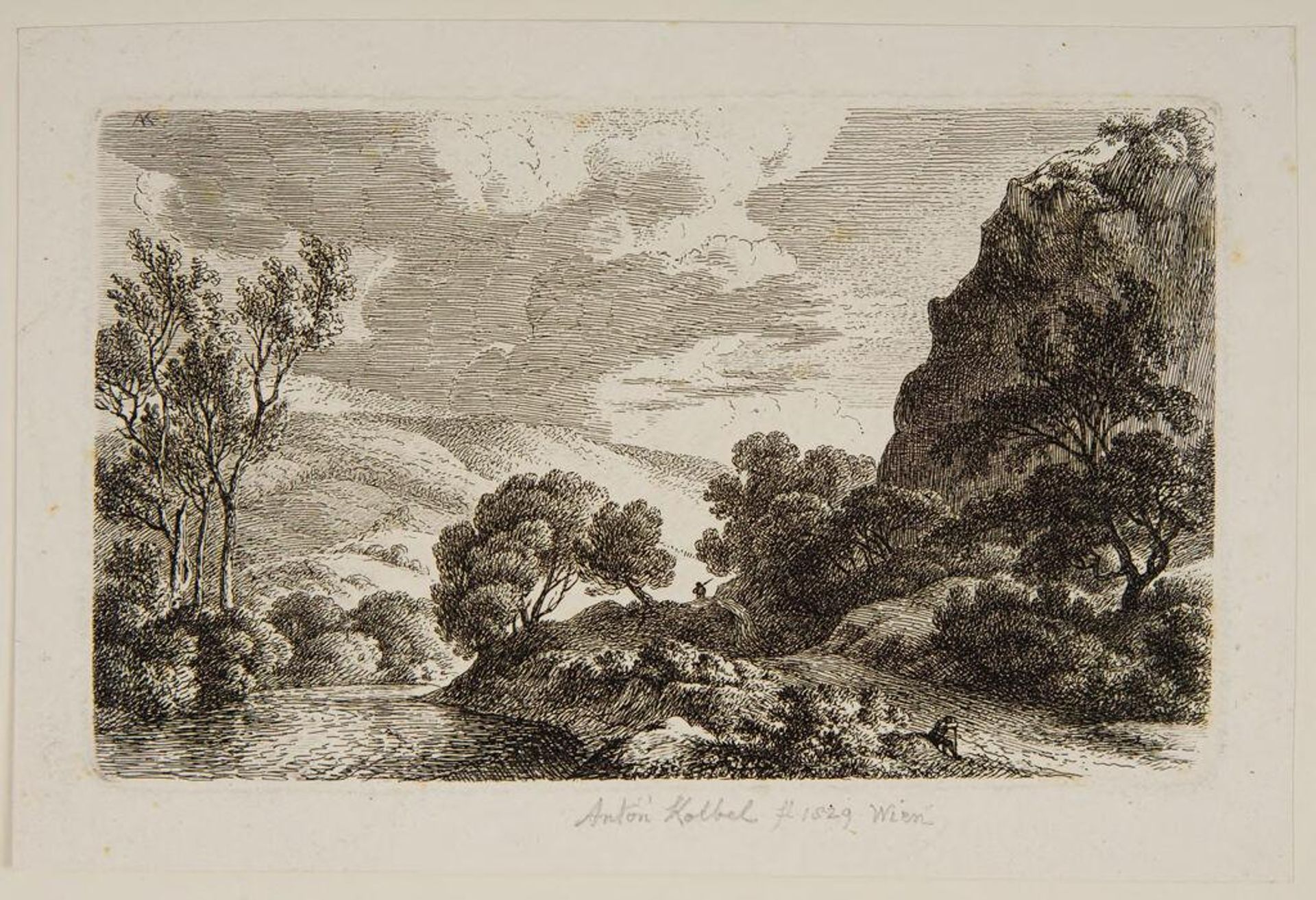 Man Resting Near the Shore of a Pond by Anton KÃ¶lbl