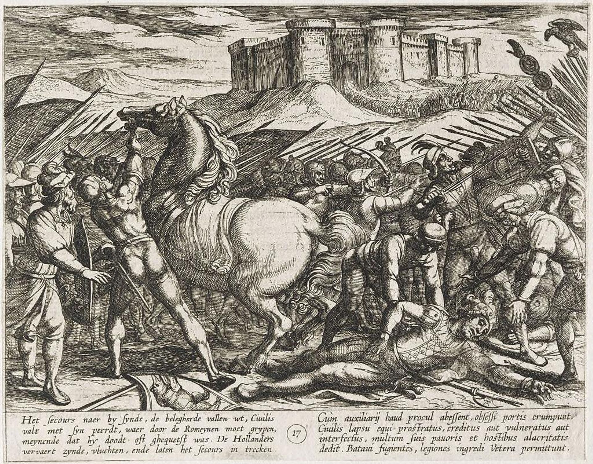 The Romans Misled by Civilis' Horse that He Was Dead or Injured by Antonio Tempesta