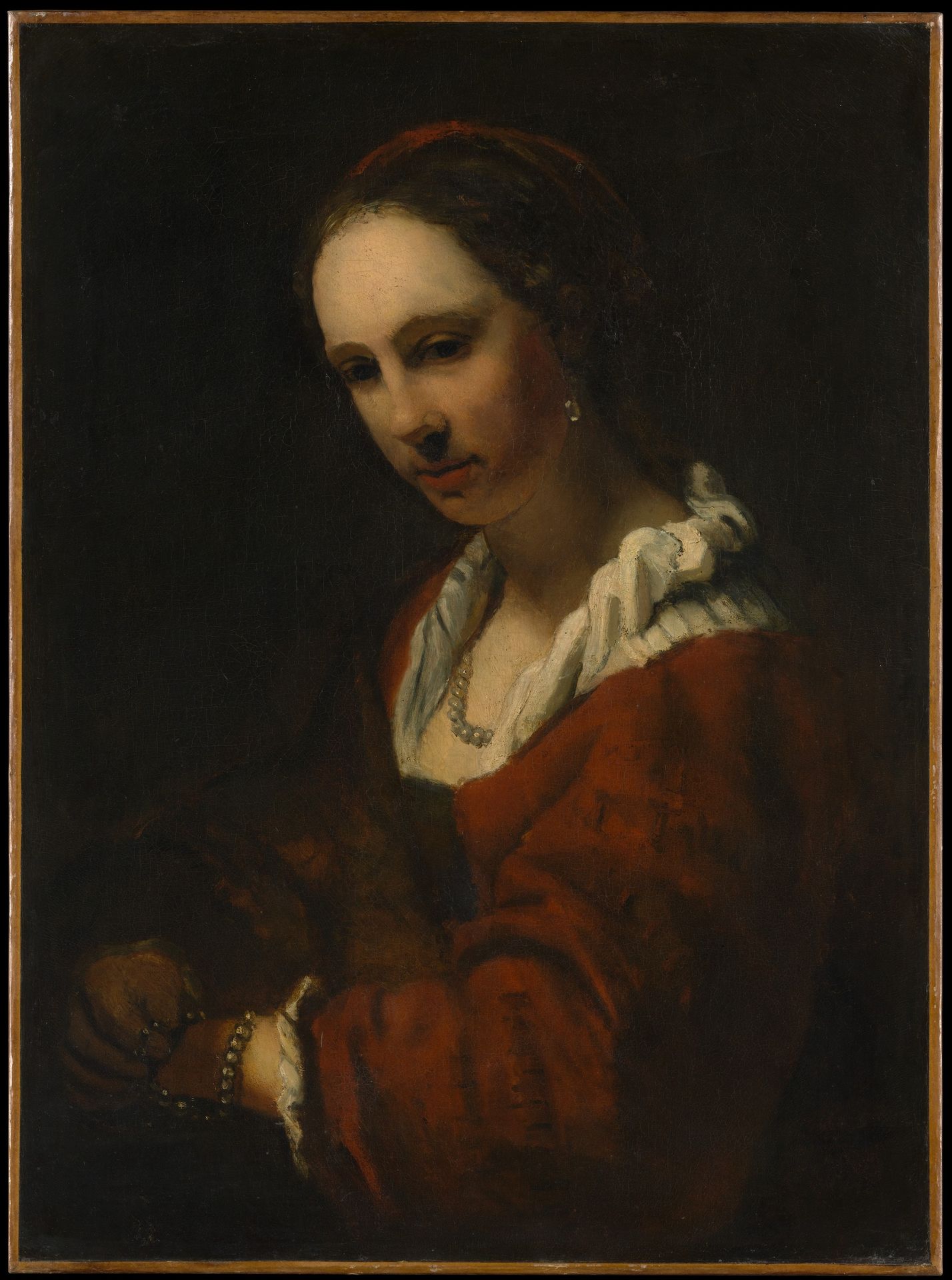 Young Woman with a Pearl Necklace by Willem Drost