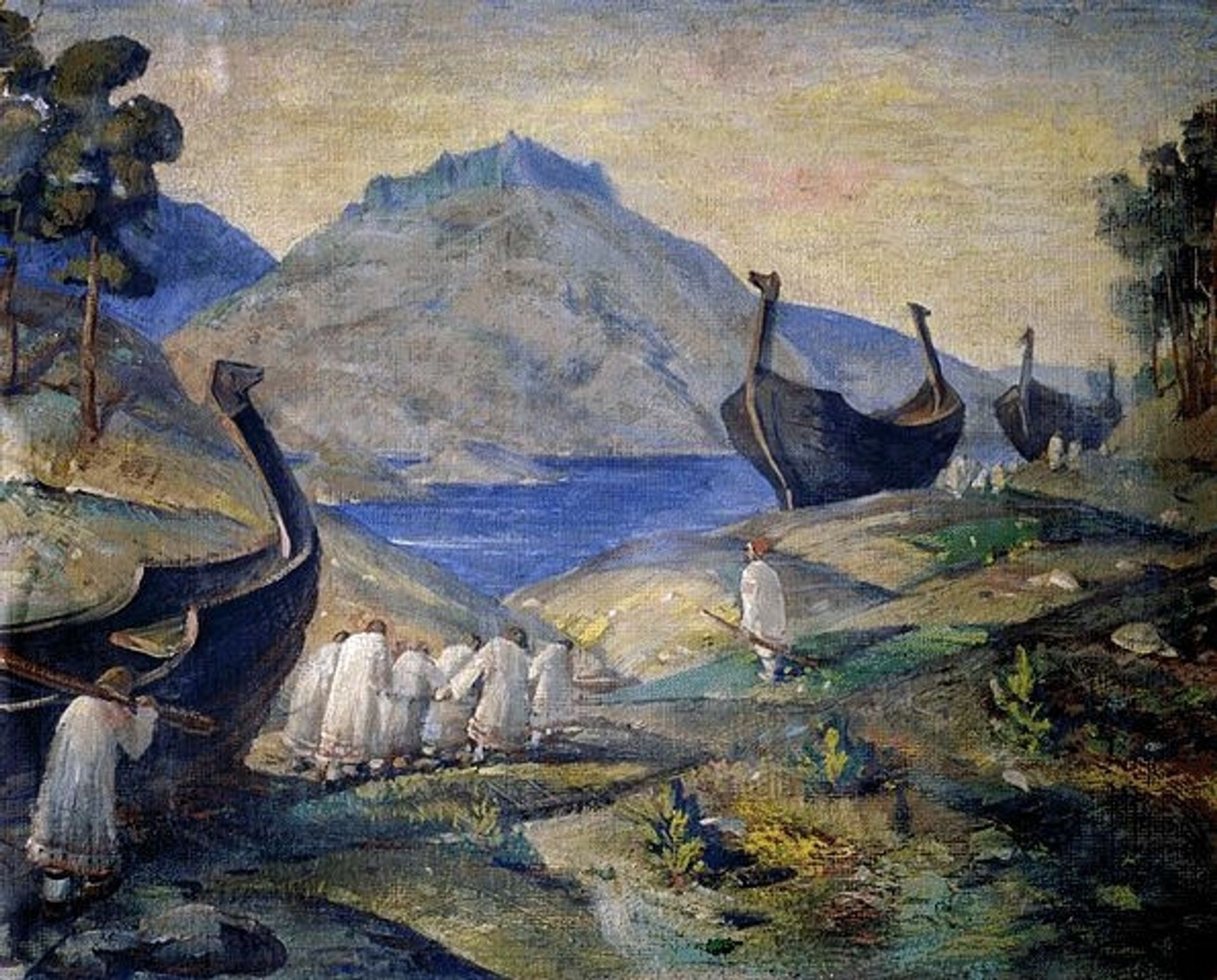 Dragging portage by Nicholas Roerich