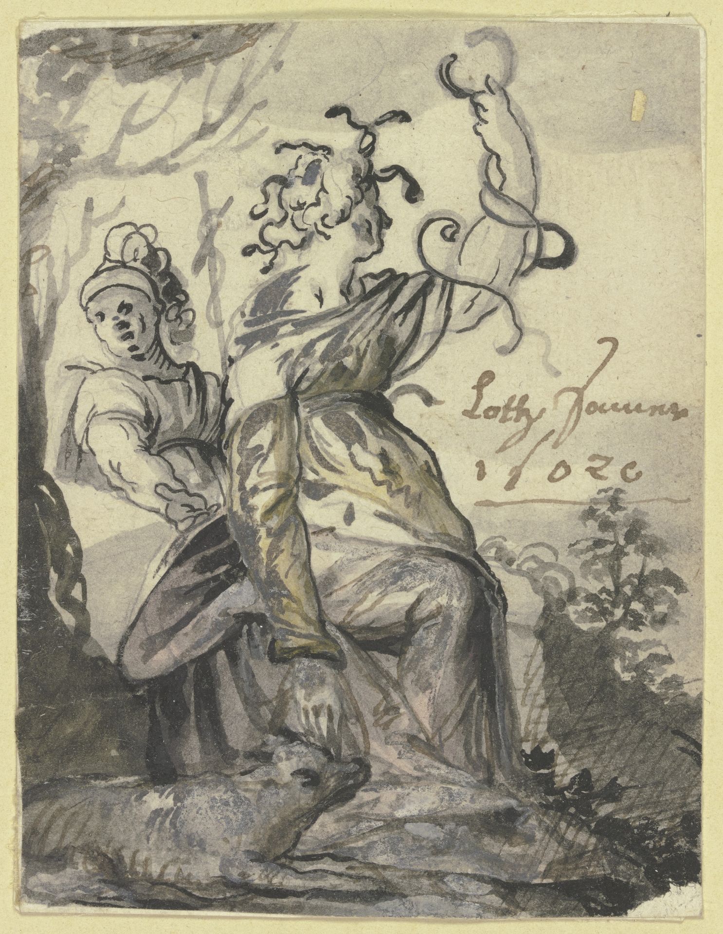 Zwei weibliche allegorische Figuren by Loth Sommer