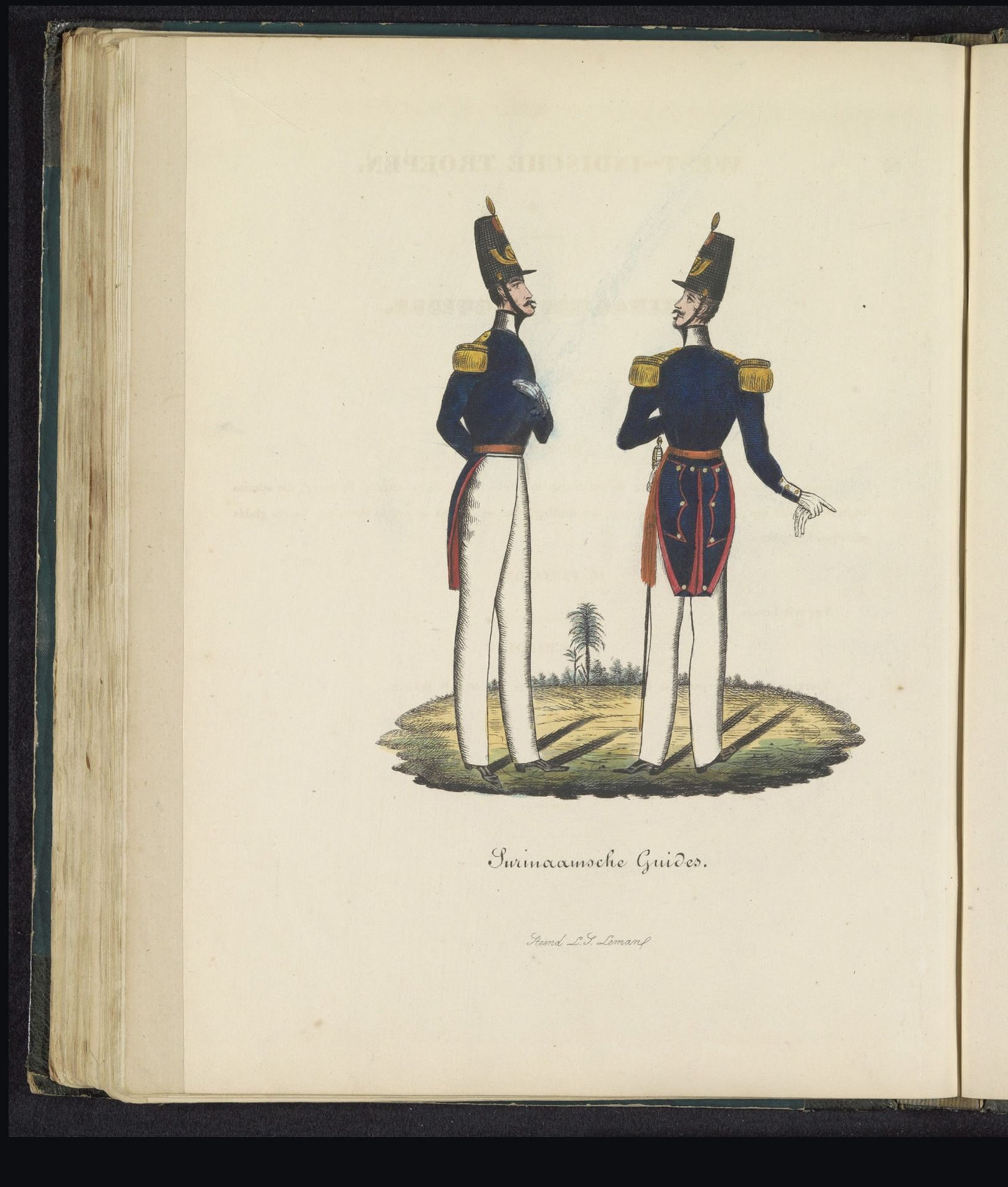 Uniform van de Surinaamse Guides van de West-Indische troepen, 1845 by Louis Salomon Leman