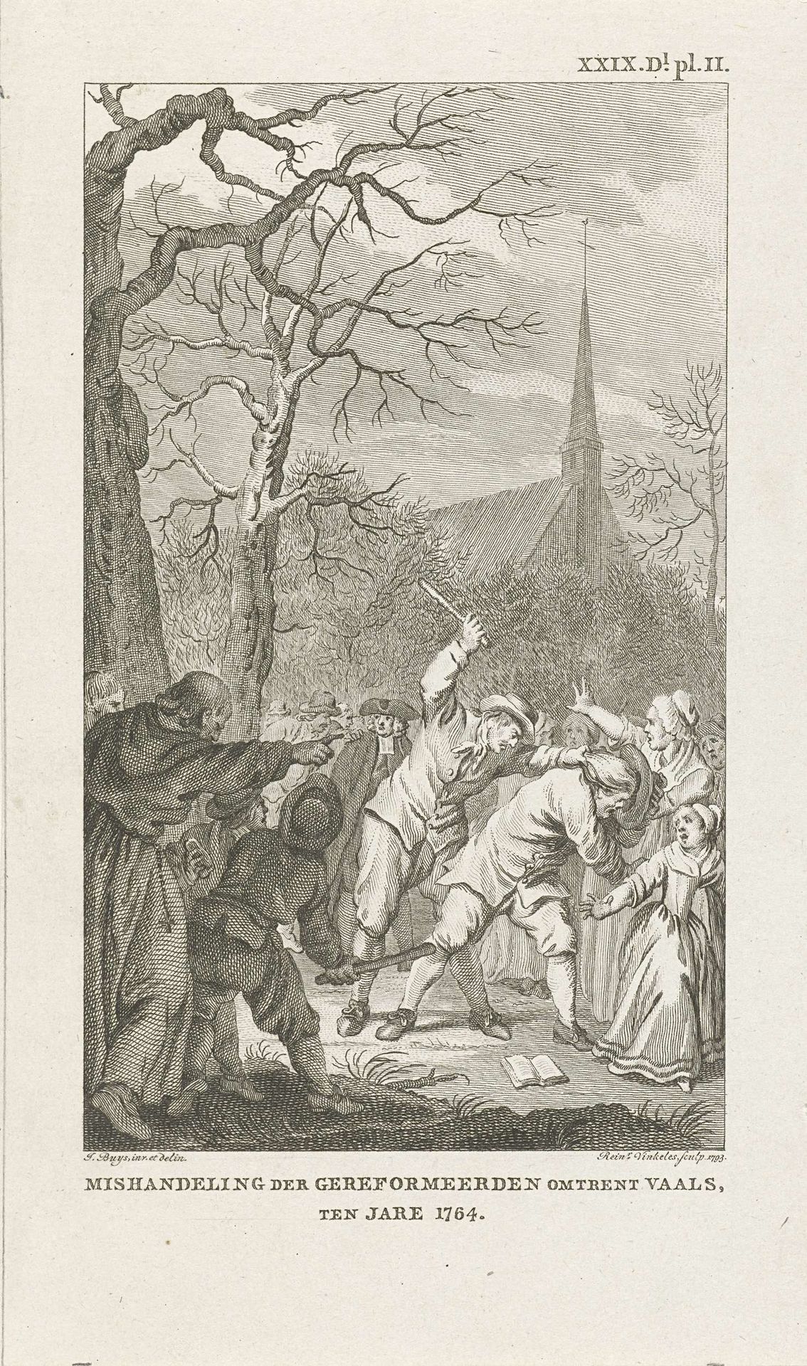 Mishandeling van gereformeerden bij Vaals, 1764 by Reinier Vinkeles