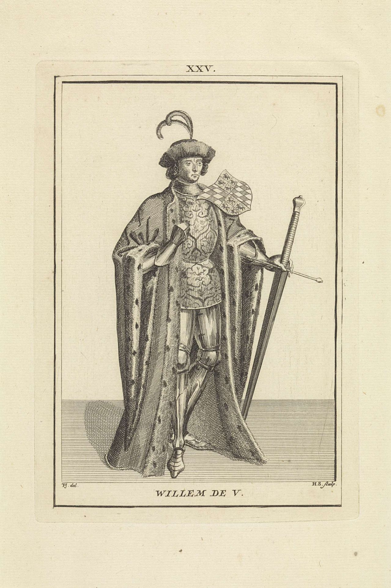 Portret van Willem V, graaf van Holland by Hendrik Spilman