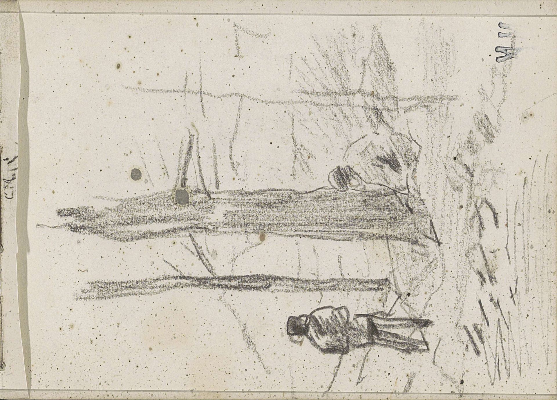 Twee houthakkers bij een boom by Anton Mauve