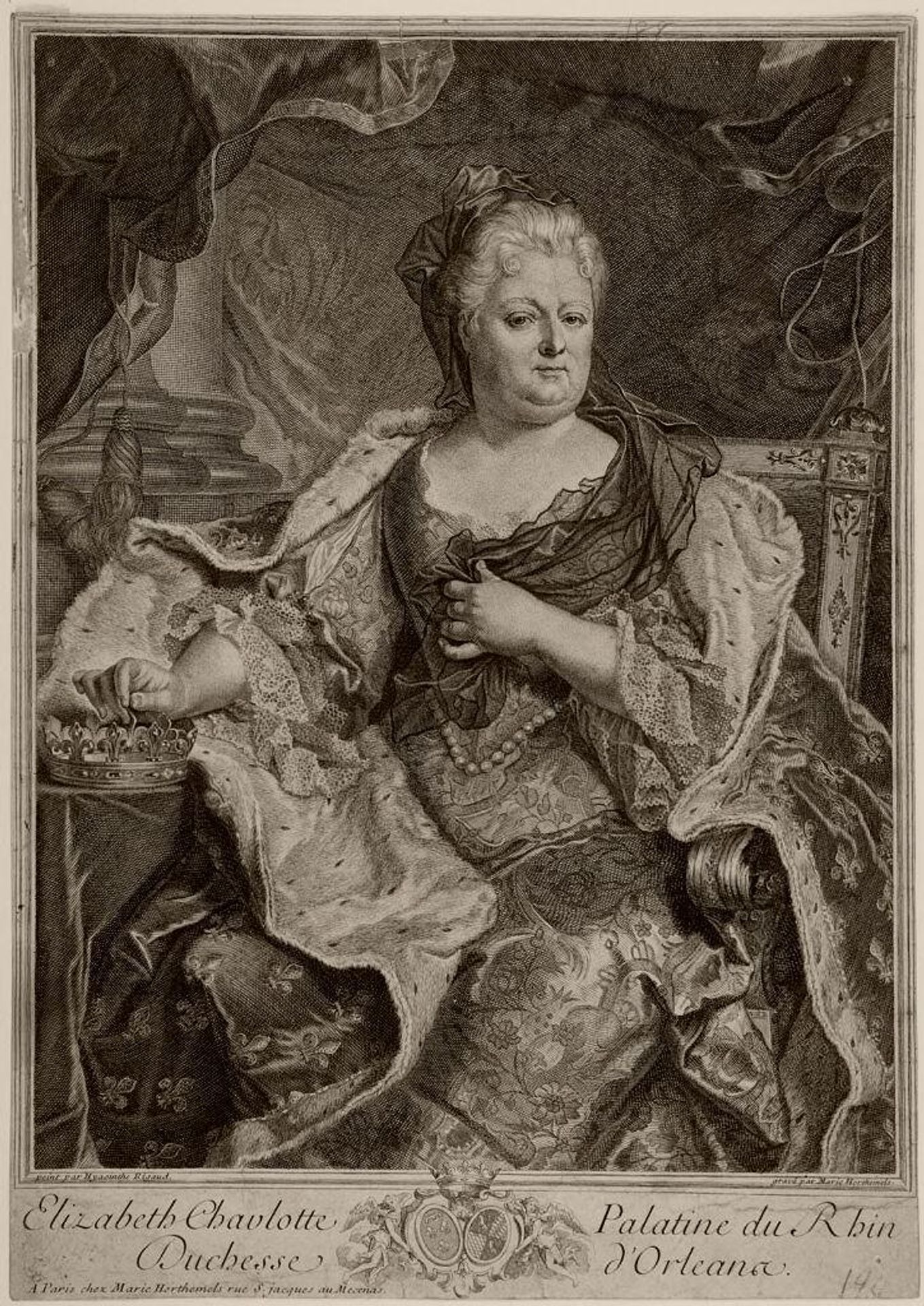 Elizabeth Charlotte, Duchess of OrlÃ©ans by Marie Anne Hortemels Tardieu