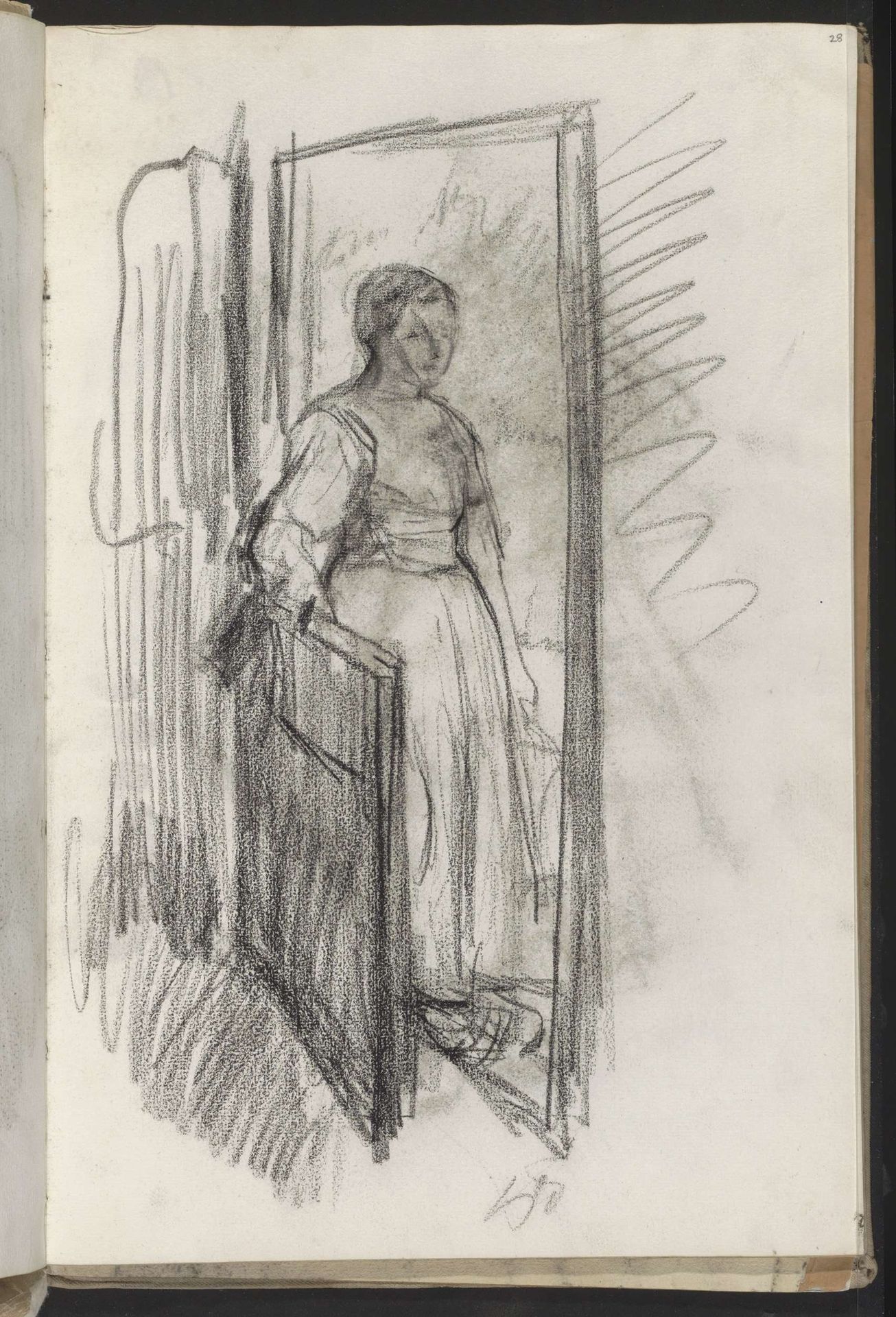 Vrouw in een deuropening by Albert Neuhuys