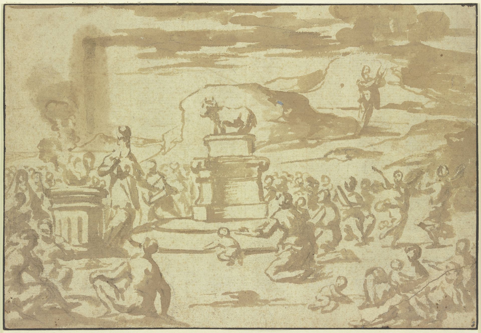 Anbetung des goldenen Kalbes by Nicolas Poussin