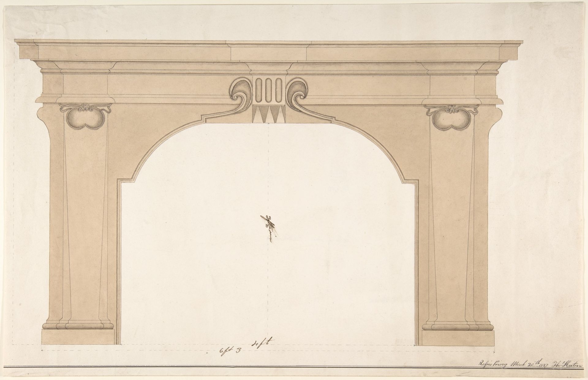Design for a fireplace by Thomas Heiton