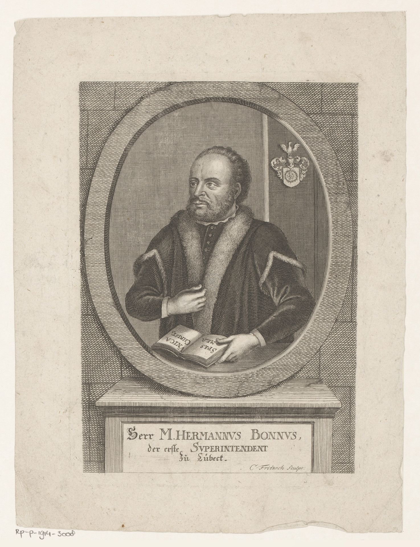 Portret van Hermann Bonnus by Christian Fritzsch