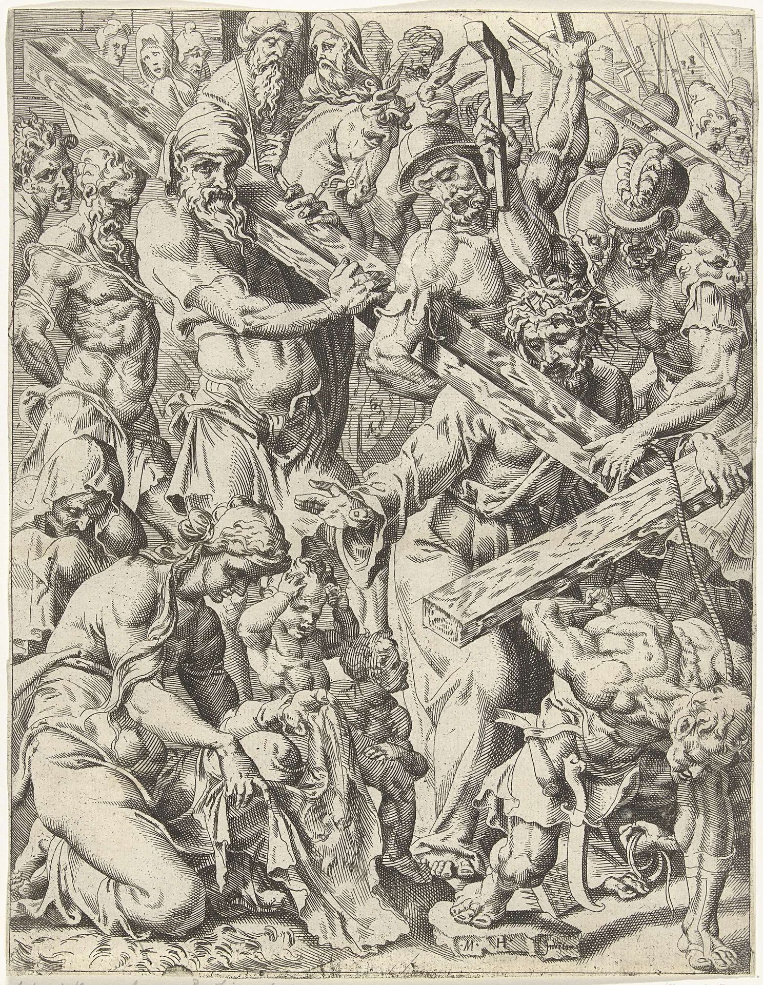 Kruisdraging by Dirck Volckertsz Coornhert