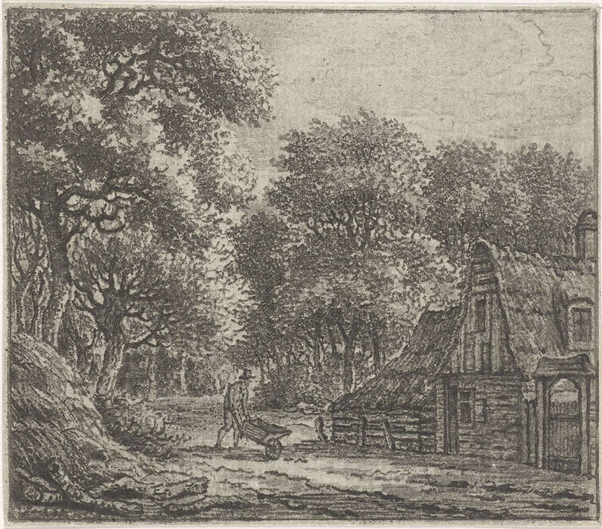Bebost landschap met boerderij by Jan Evert Grave
