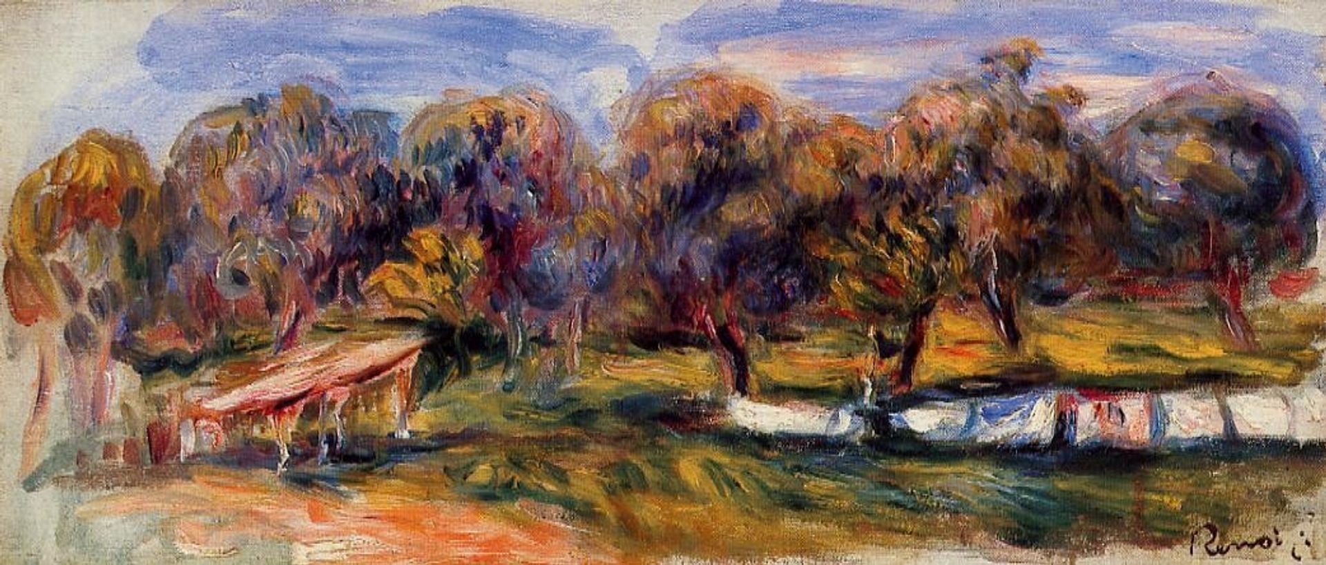 Landscape with Orchard by Pierre-Auguste Renoir