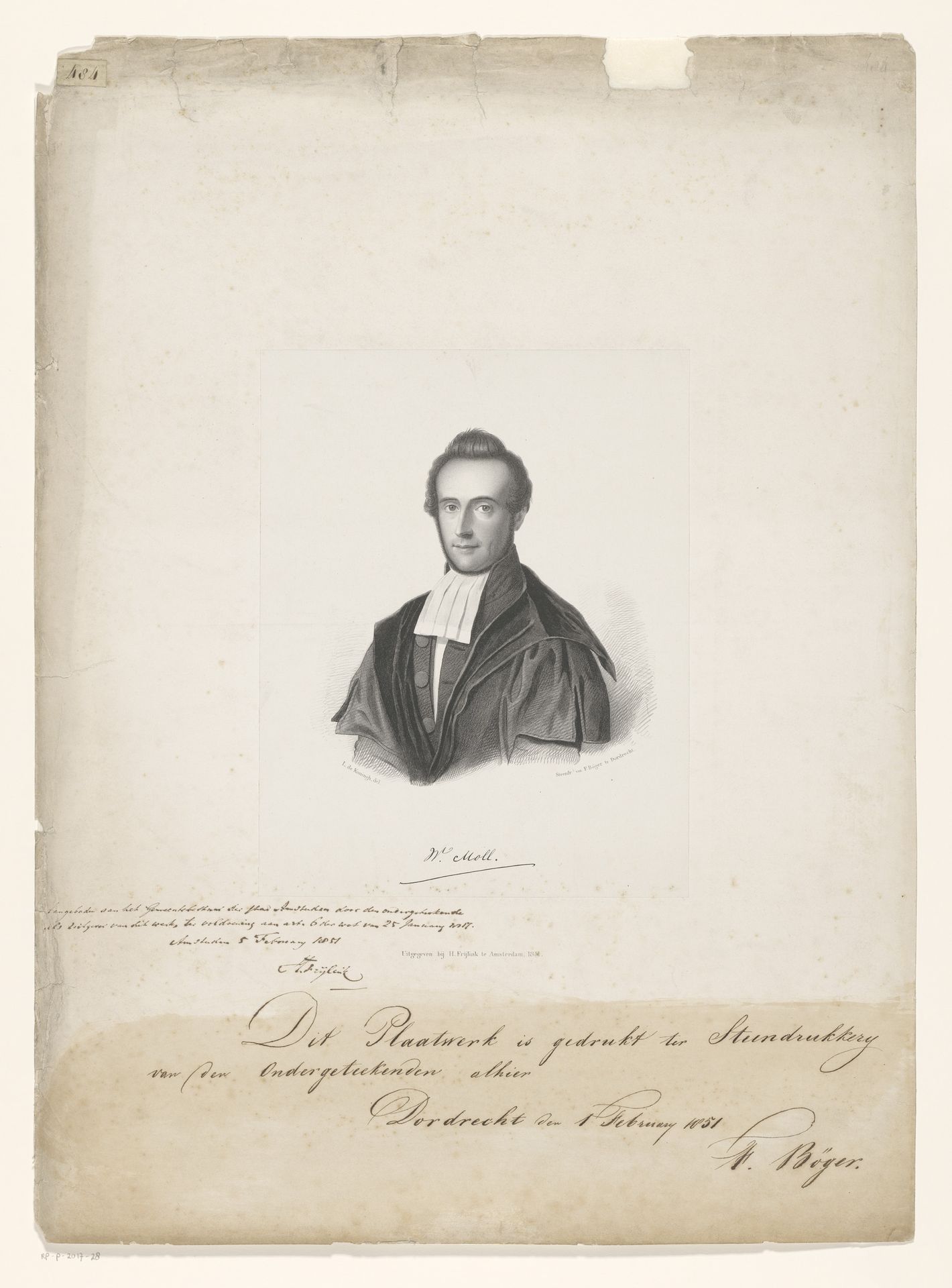 Portret van Willem Moll by Leonard de Koningh