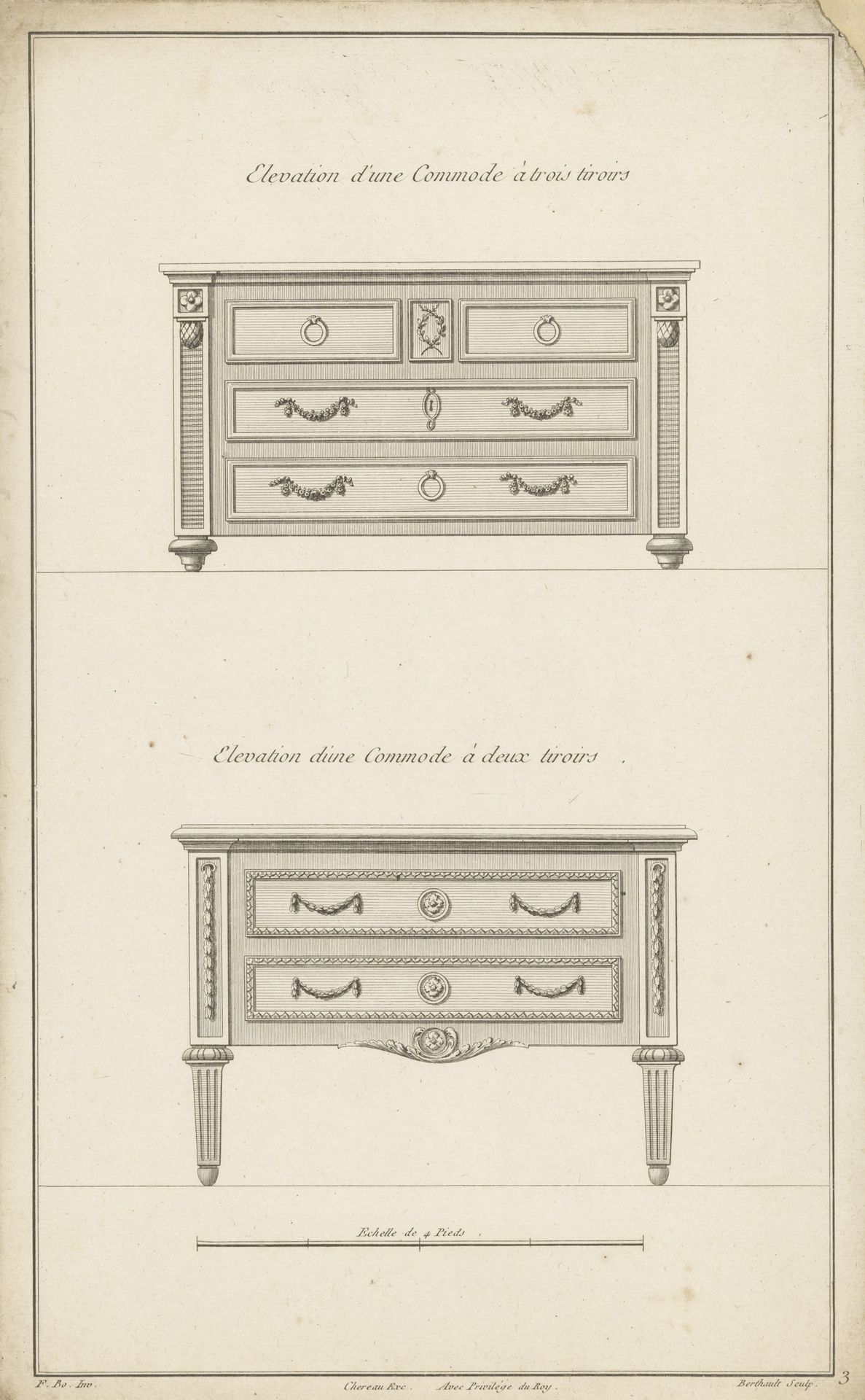 Twee commodes met guirlandes by Pierre Gabriel Berthault