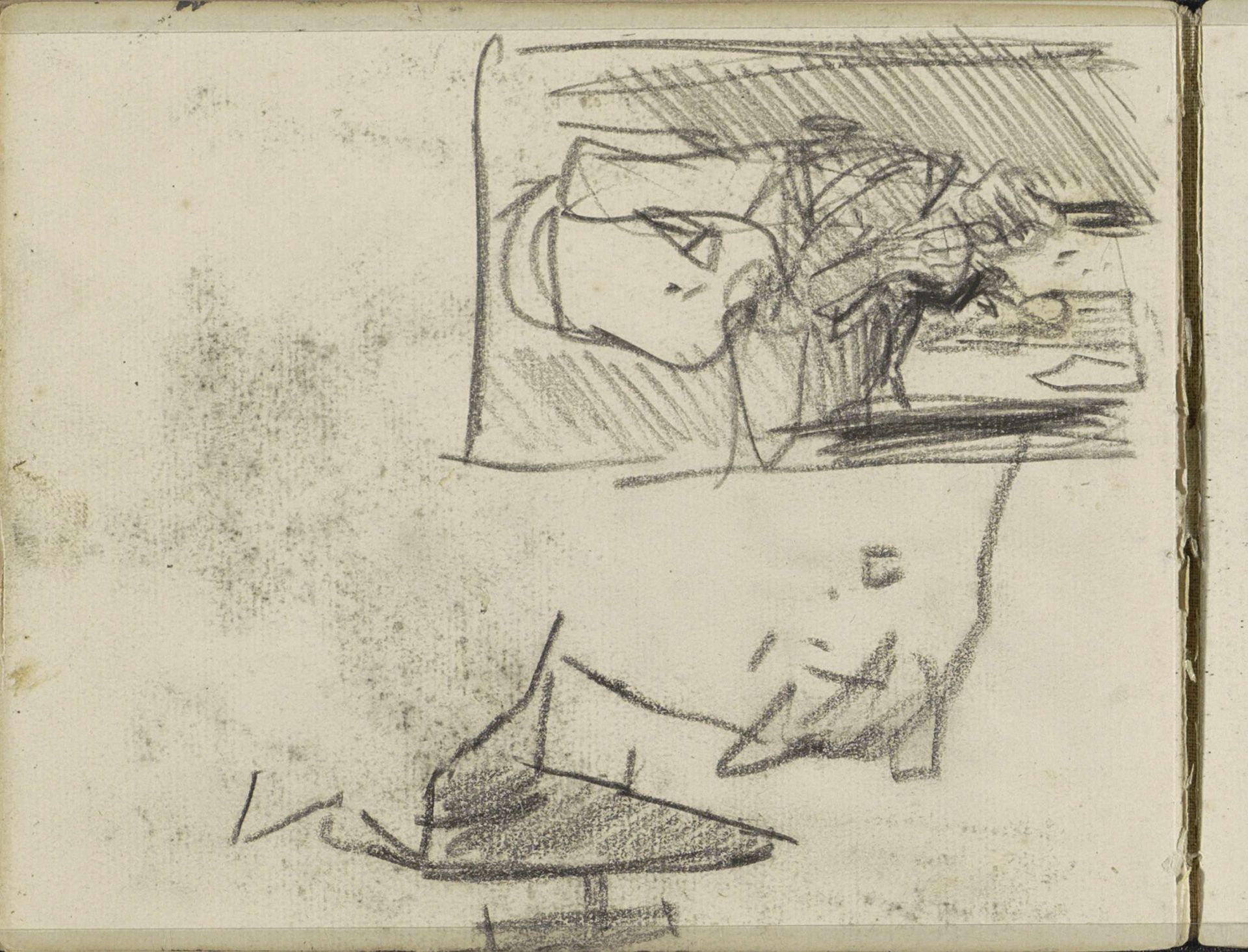 Two Horses’ Heads and a Sitting Girl in a Kimono by George Hendrik Breitner