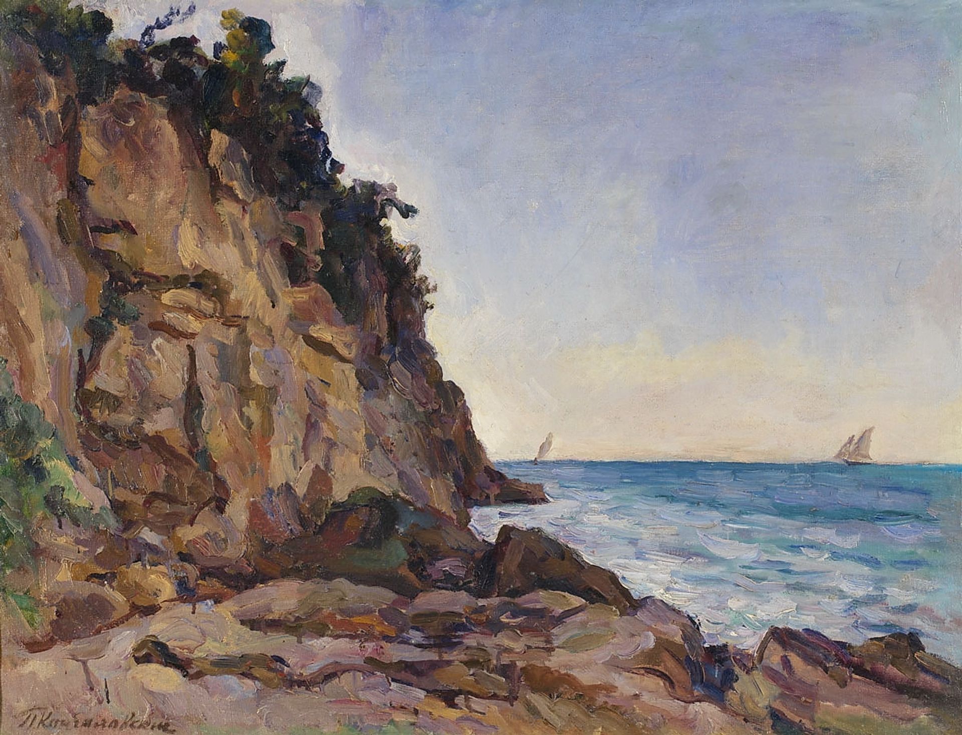Rocks and sails by Pyotr Konchalovsky