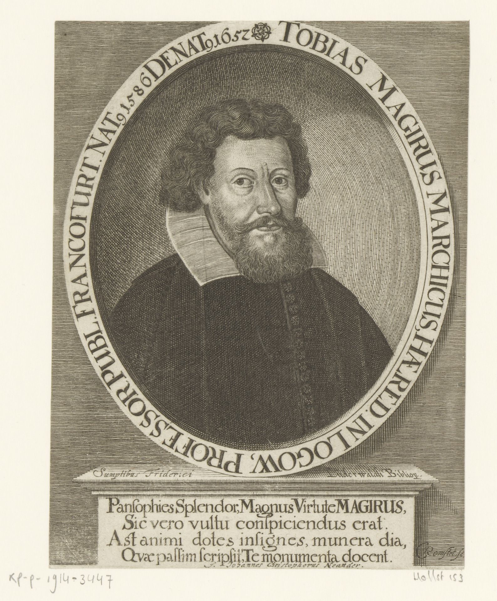 Portret van Tobias Magirus by Christian Romstet