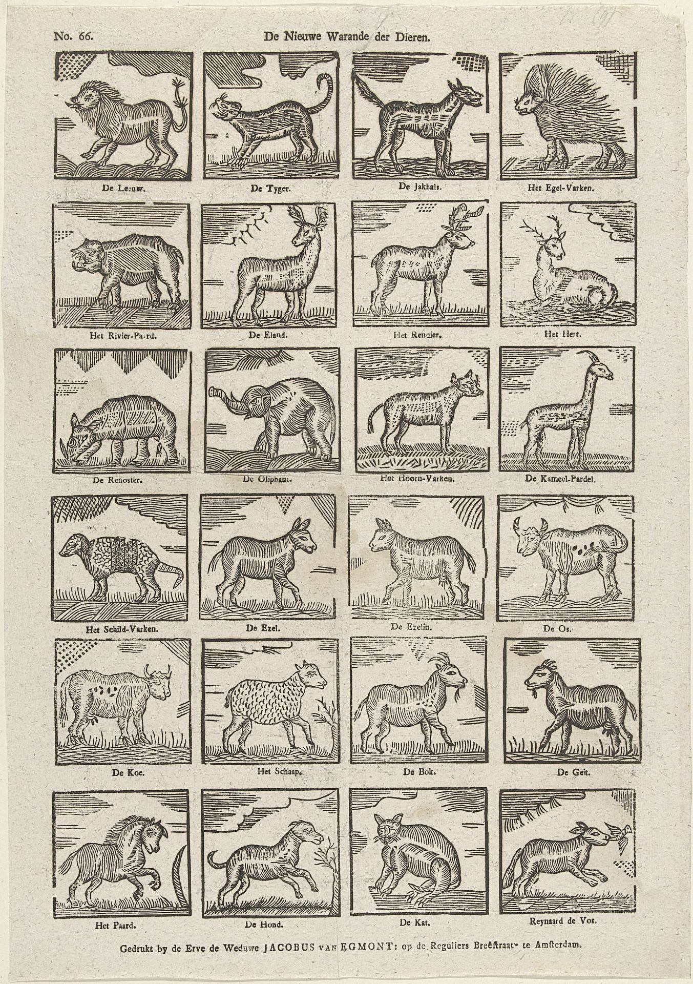 De nieuwe warande der dieren by Erven de Weduwe Jacobus van Egmont