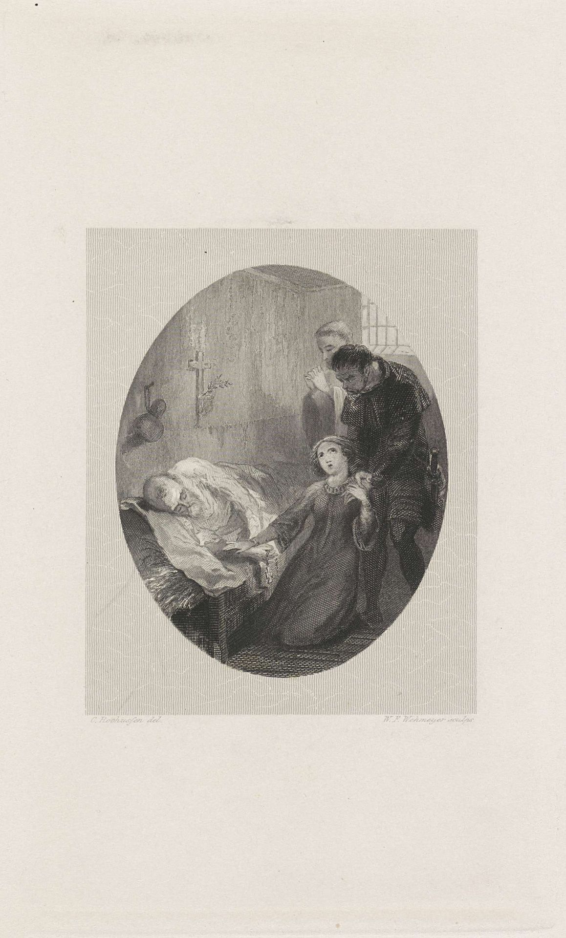Figuren aan een sterfbed by Willem Frederik Wehmeyer