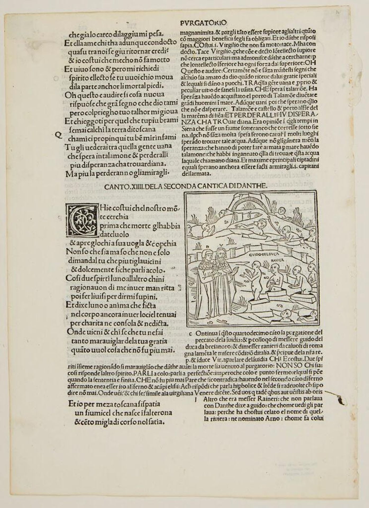 Canto XIV. The Second Cornice / The Envious; The Rein of Envy; Guido del Cuca; Rinieri da Calboli by Anonymous