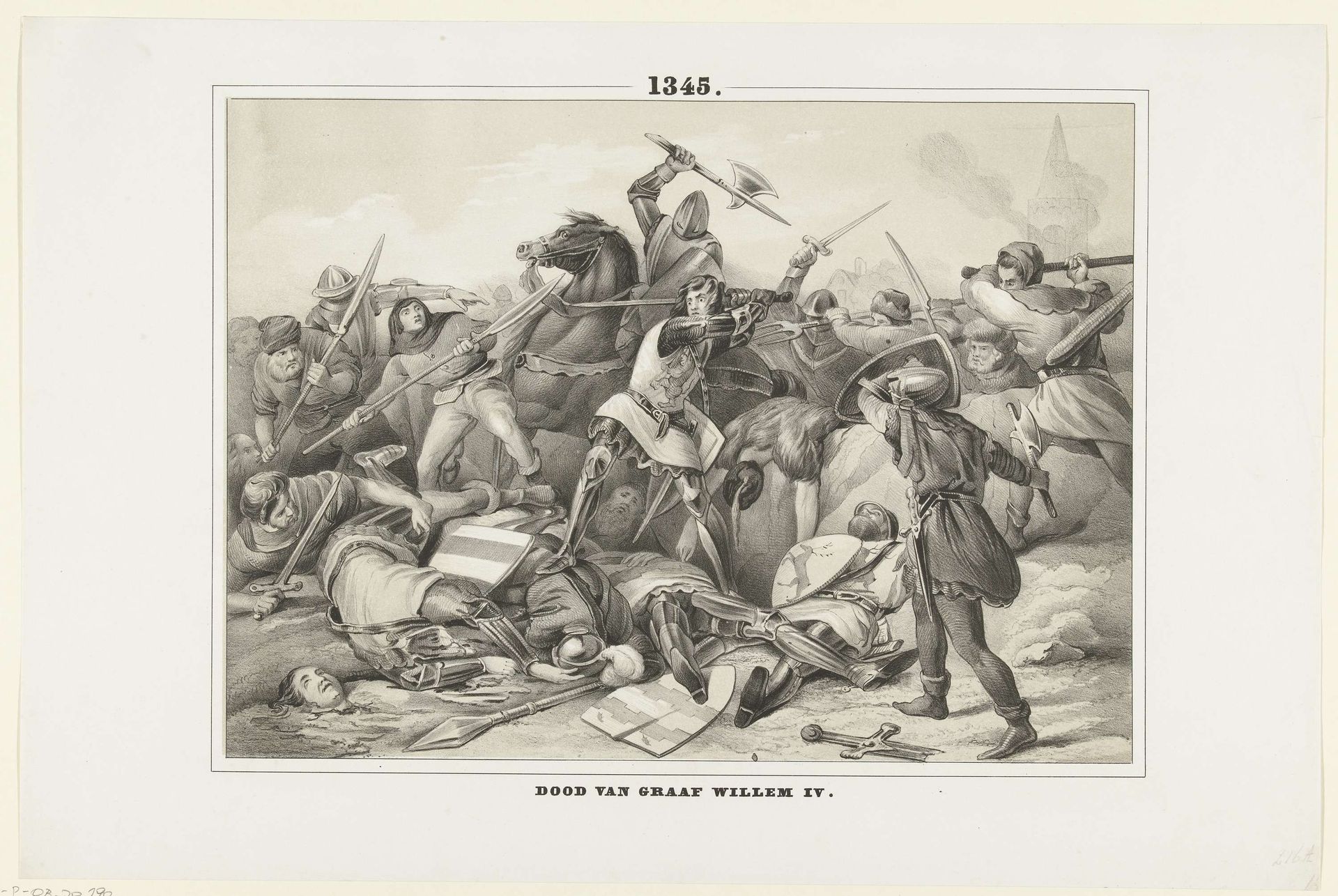 Dood van graaf Willem IV, 1345 by Anonymous