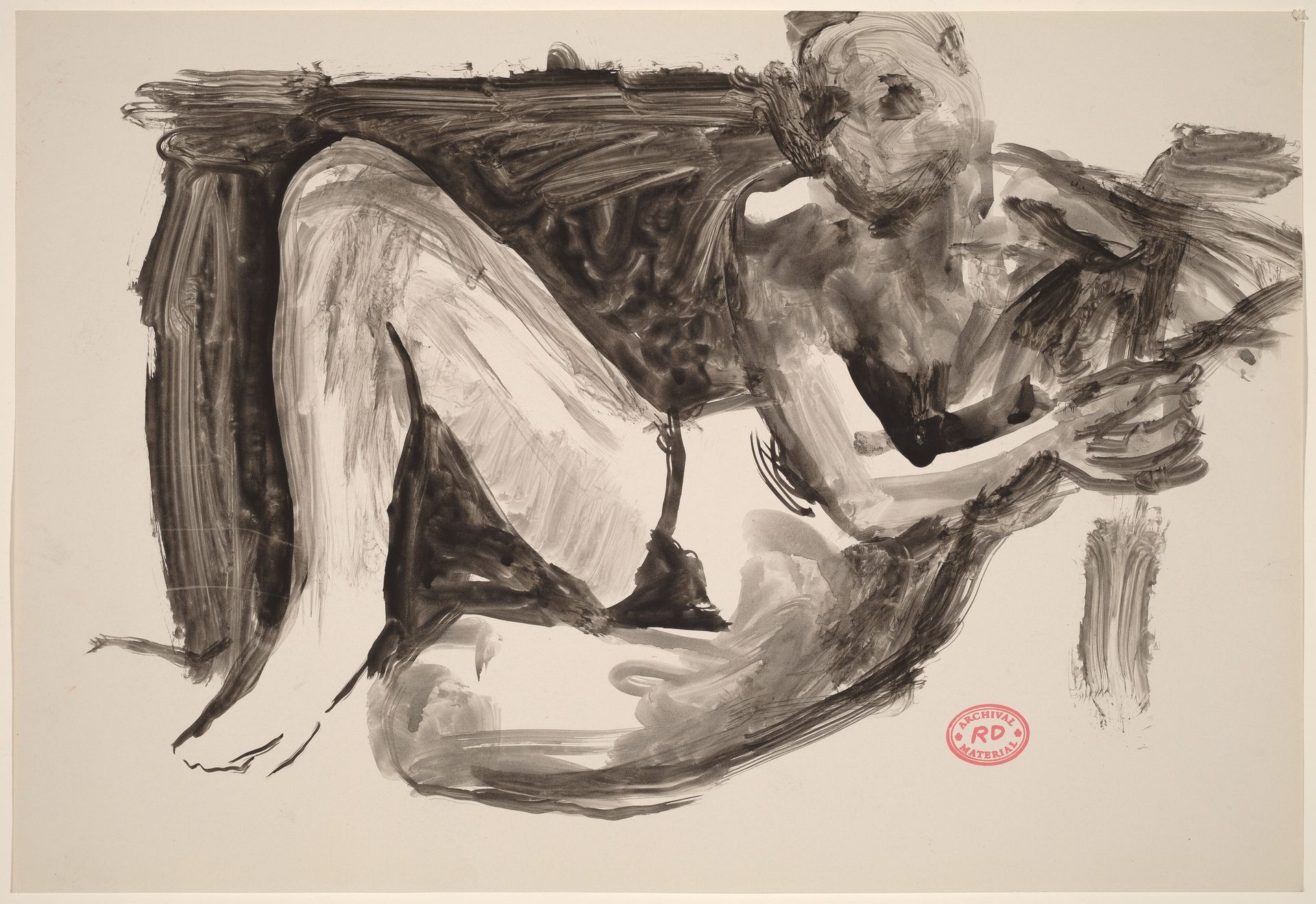 Untitled [seated female nude leaning on a support] by Richard Diebenkorn