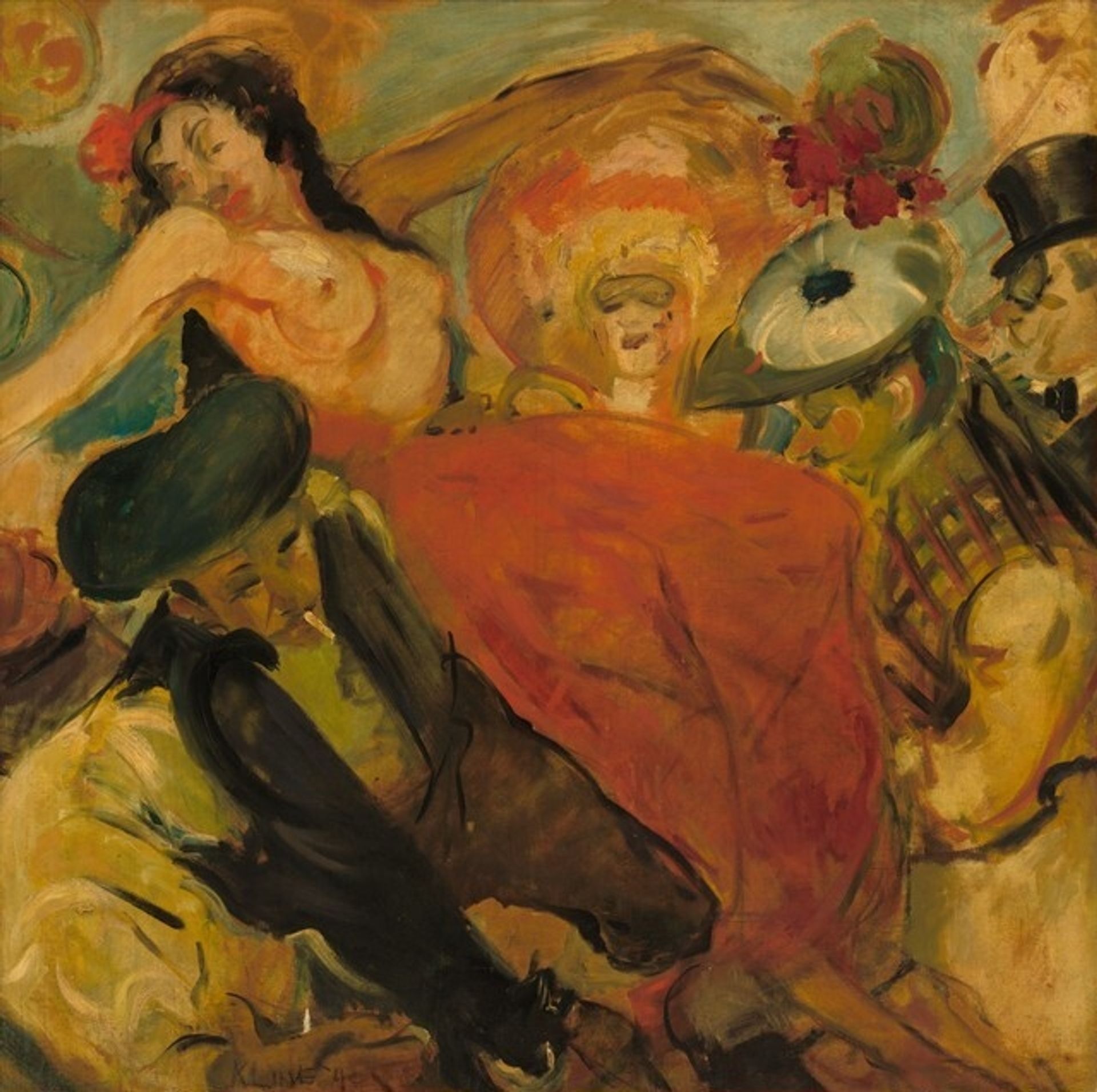 Dancer in a Red Skirt (Fiesta) (Bleecker Street Tavern Mural) by Franz Kline