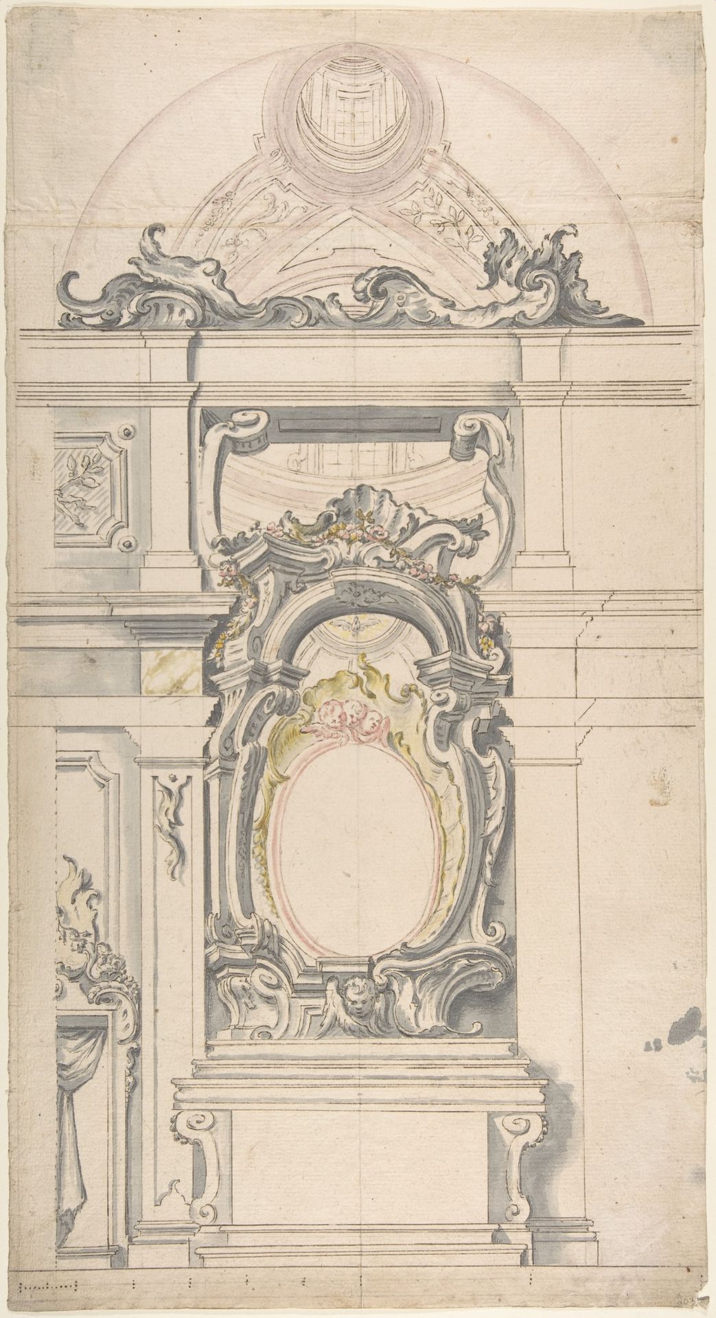Design for an Altar With a Vaulted Chapel Behind by Anonymous