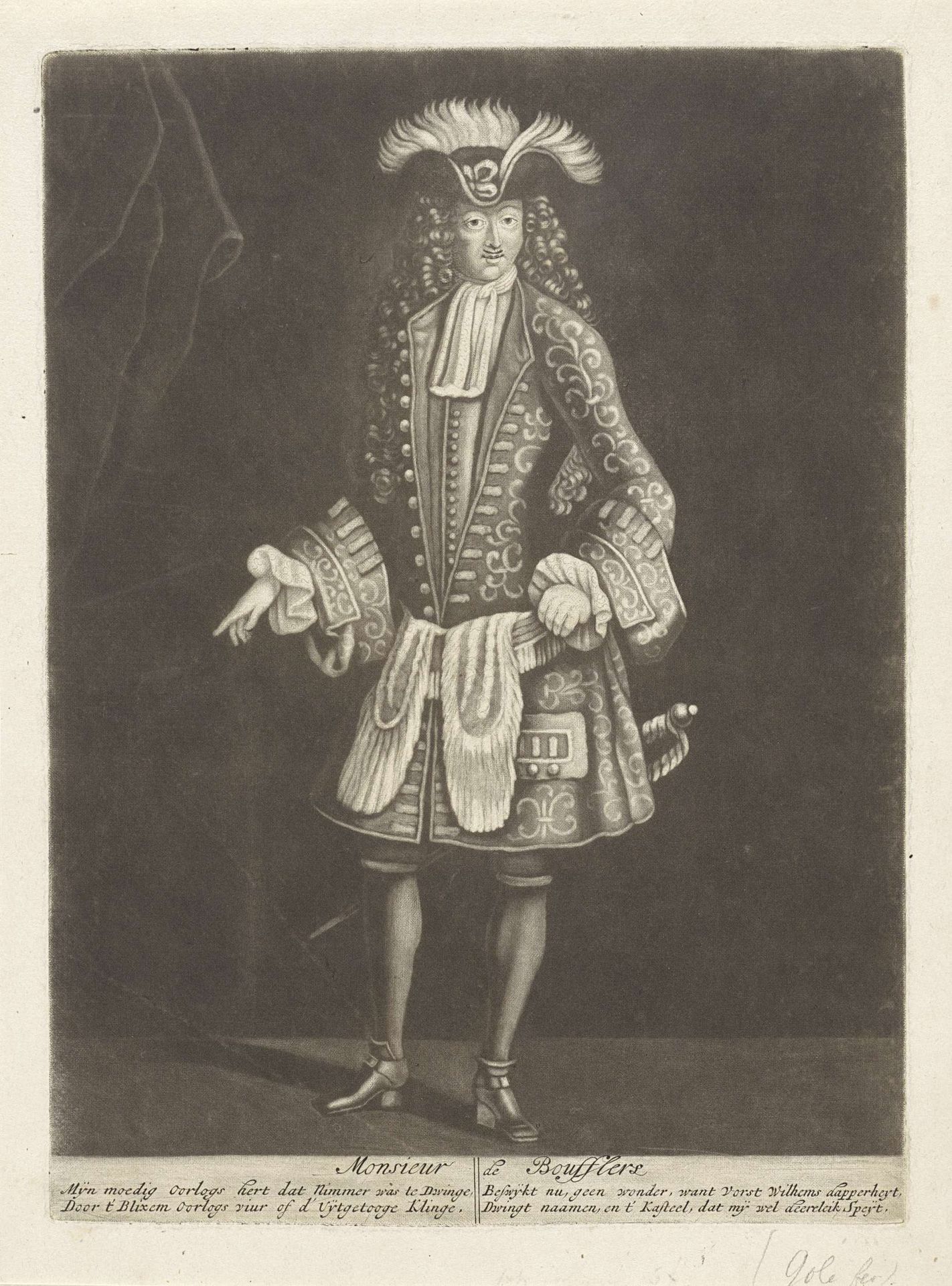 Portret van maarschalk Louis François, hertog van Boufflers by Jacob Gole