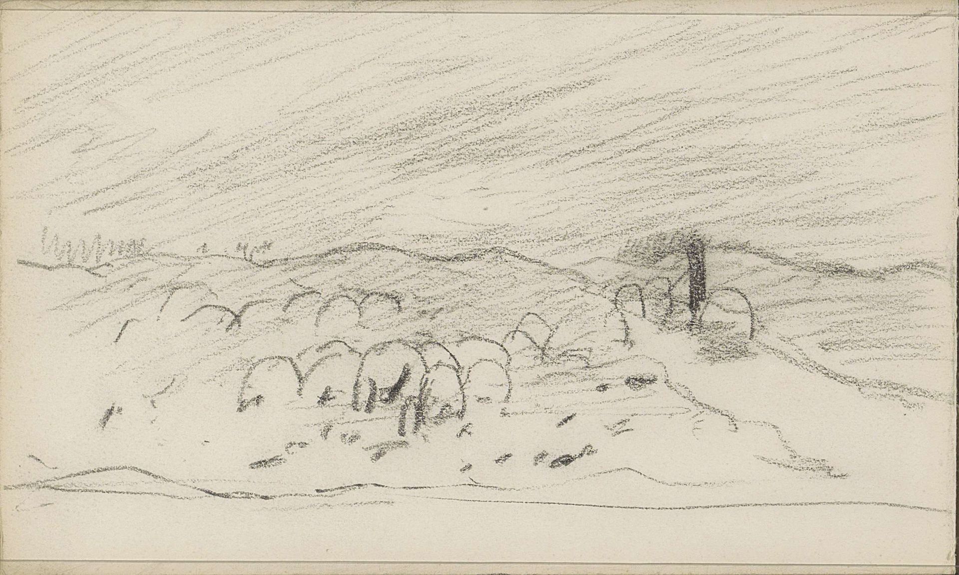 Schaapskudde op een hei by Anton Mauve