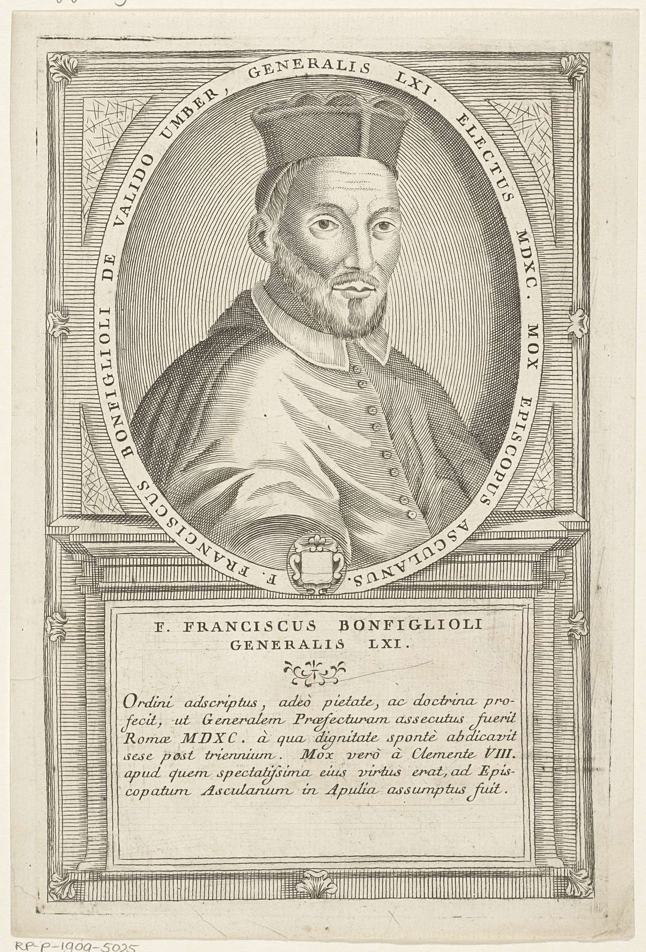 Portret van Francisco Bonfigli, 61ste Minister Generaal van de franciscaner orde by Antonio Luciani