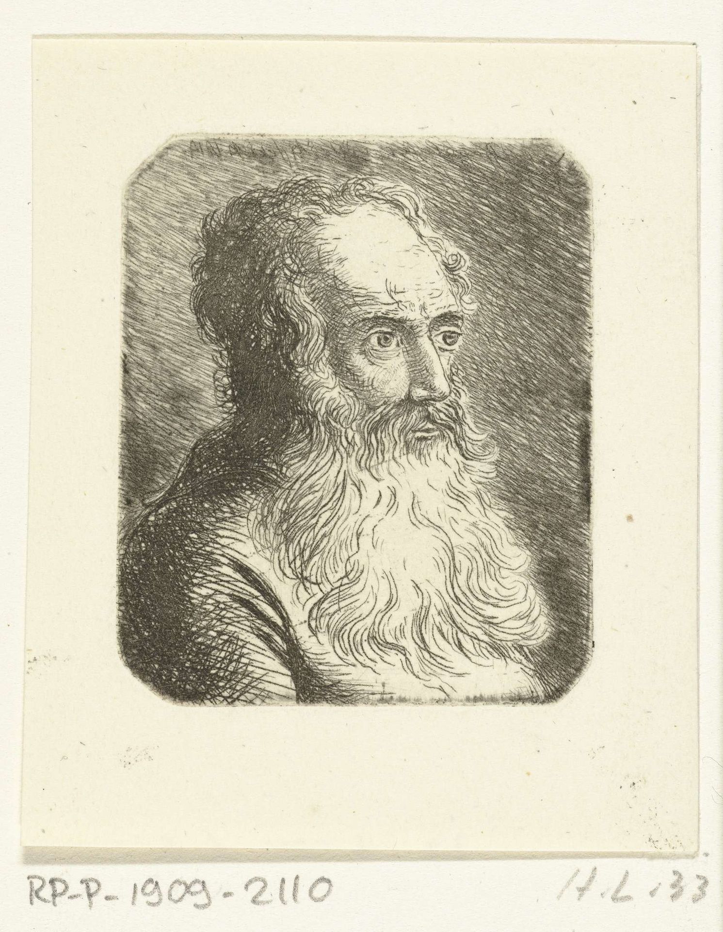 Portretbuste van een oude man met baard by Ernst Willem Jan Bagelaar