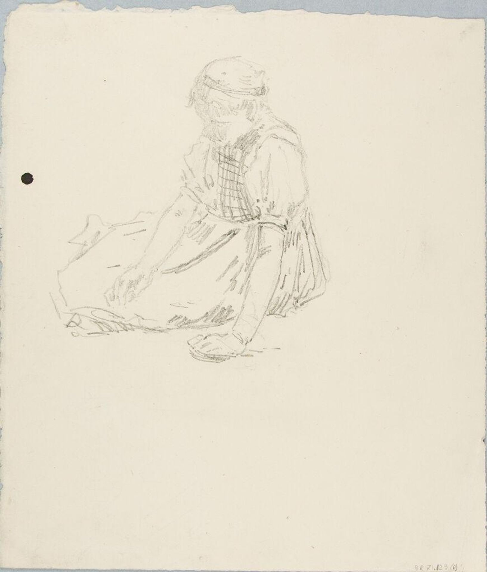 Sketch of a Seated Woman; verso: Sketch of a House by William Valentine Schevill