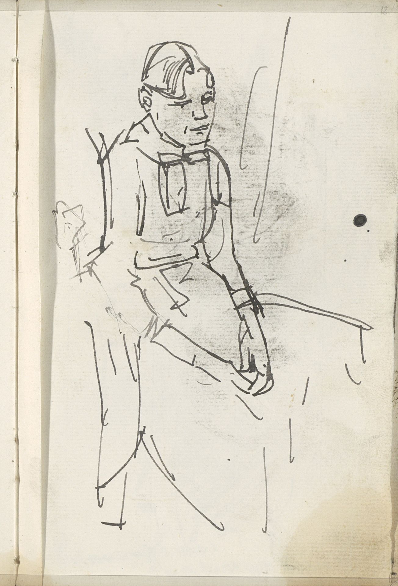 Zittende vrouw, mogelijk een dienstmeid by George Hendrik Breitner