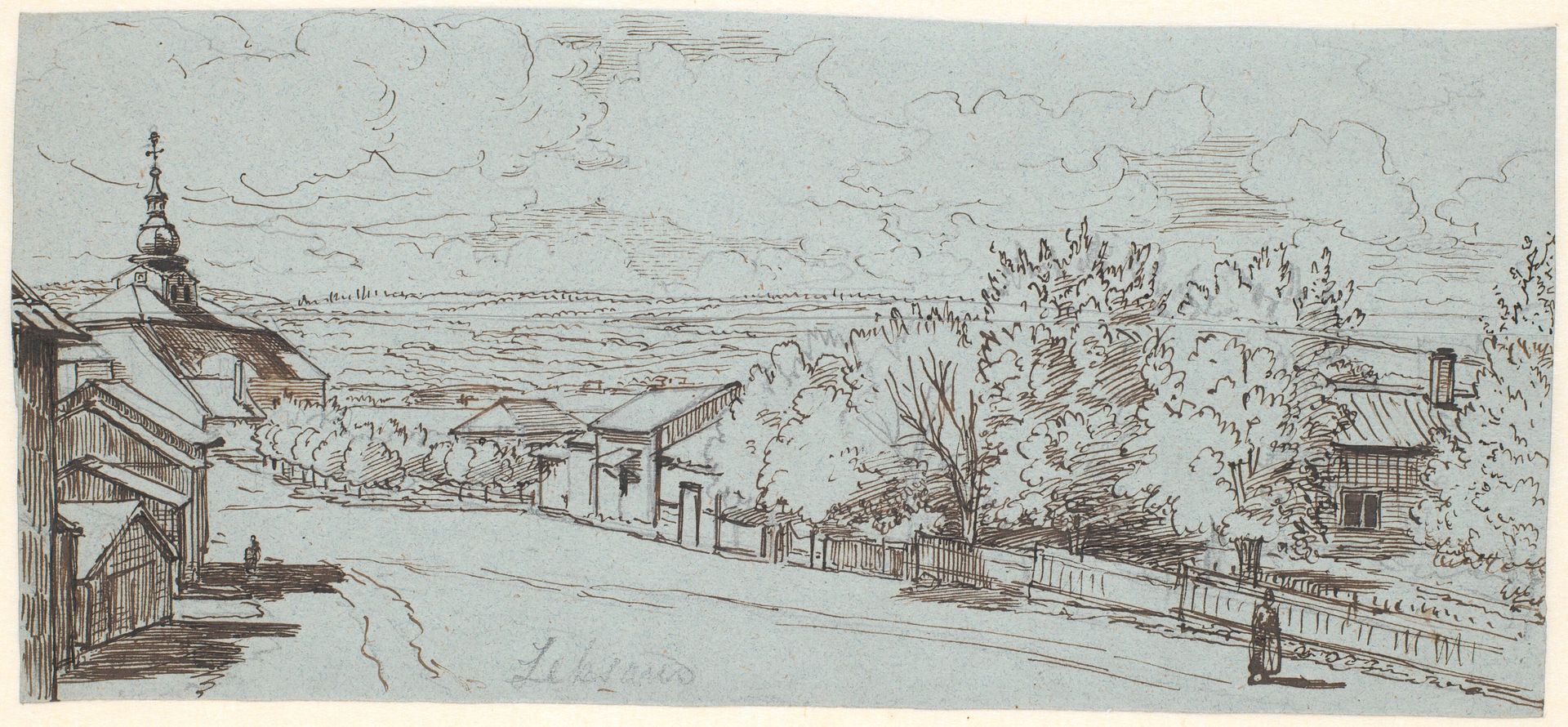 Landevejen til Leksand Kirke, Dalarne by Wilhelm Marstrand