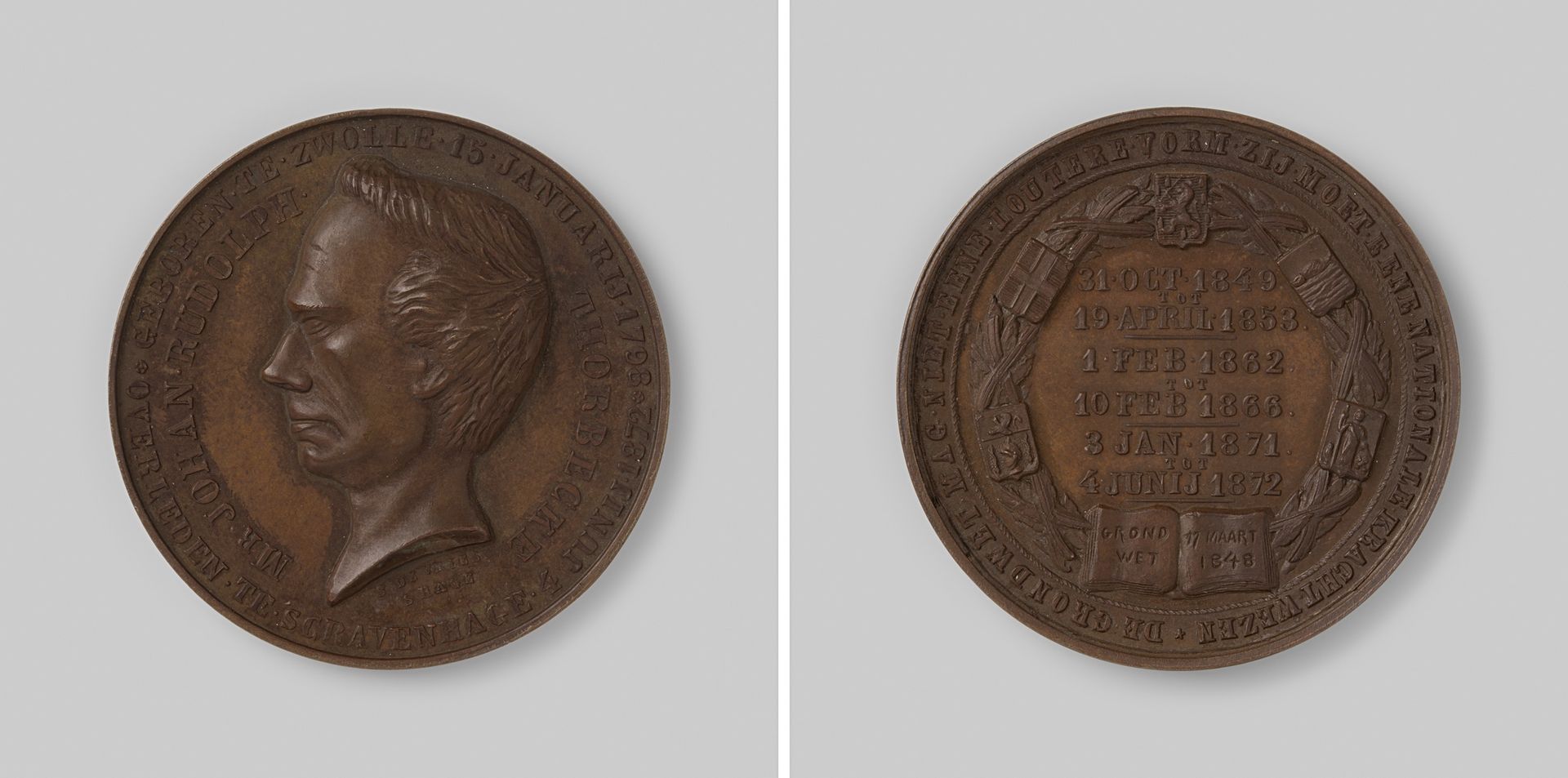 Overlijden van Johan Rudolph Thorbecke 1872 by Salomon de Vries
